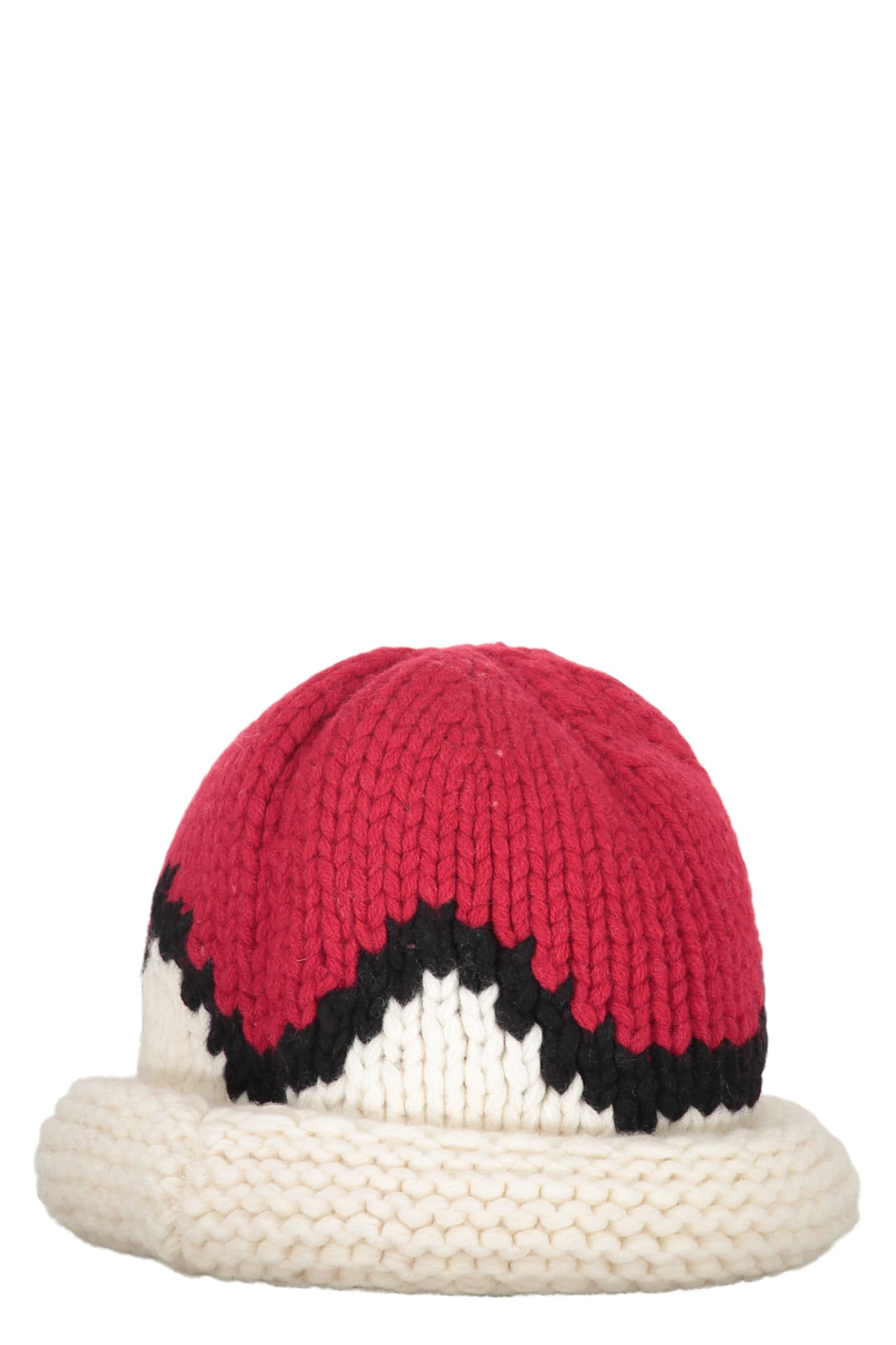 Kenzo Multicolor Graphic Wool Hat In Red