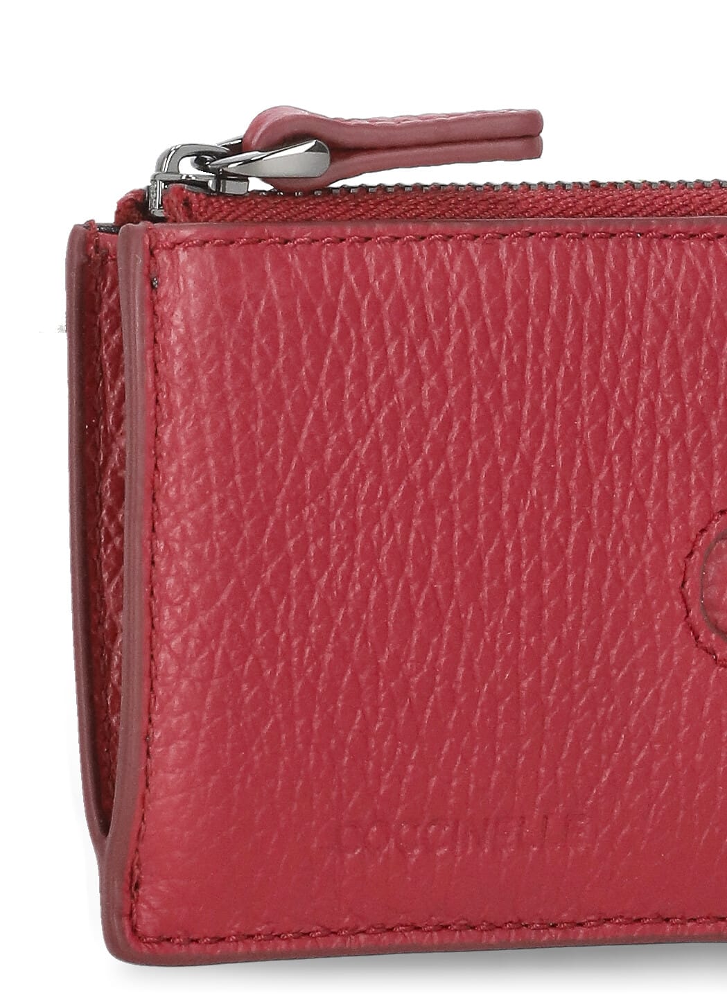 Coccinelle Pebbled-leather Debossed-logo Wallet In Red