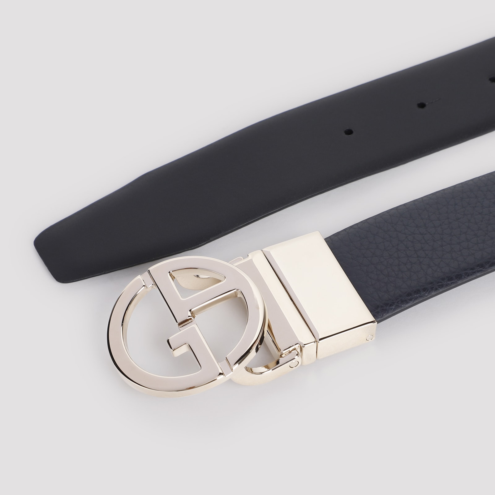 Shop Giorgio Armani Belt In Night Blue Black