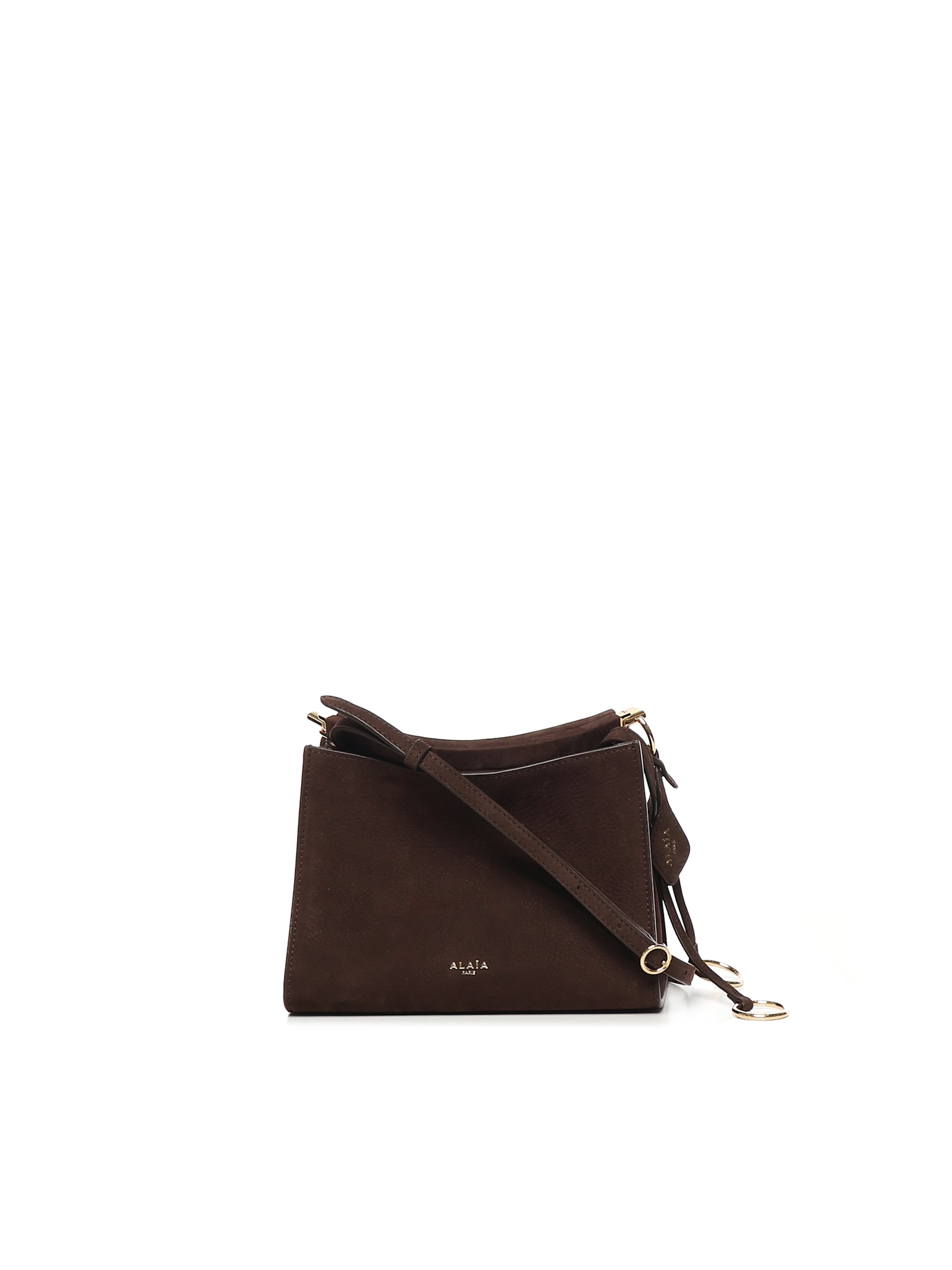 Alaïa Le Click Medium Square Bag In Nubuck In Brown