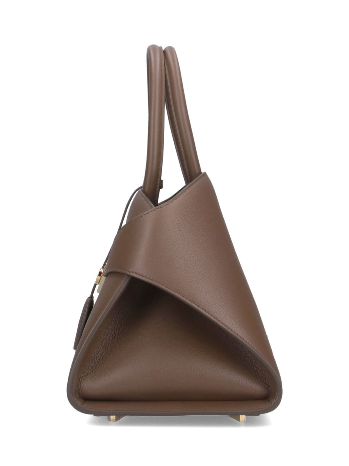 Ferragamo Women Brown Calf-length Toggle Fastening Gancini Buckle Two Rolled Top Handles Logo S In Pink