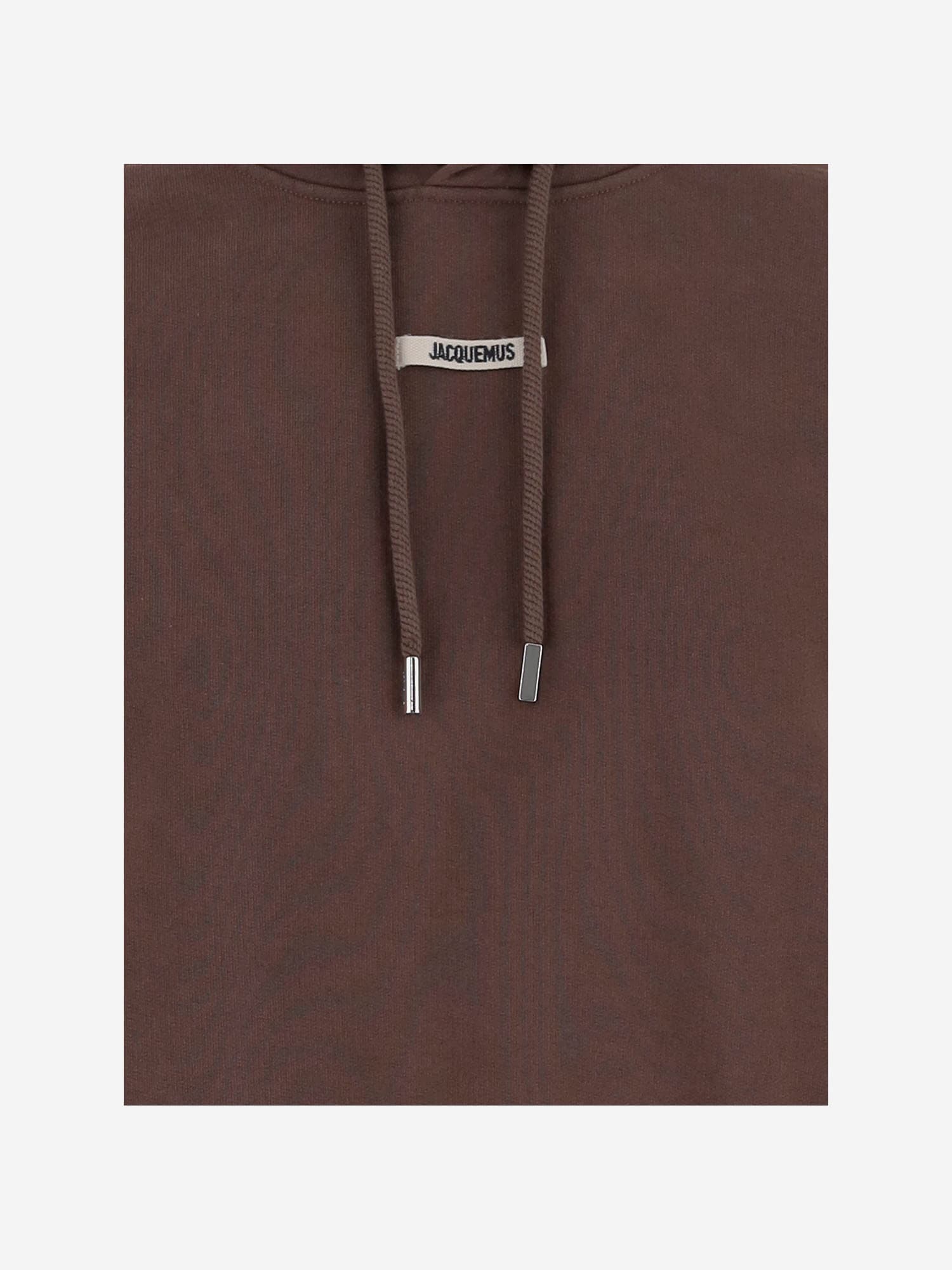 Jacquemus Le Hoodie Gros Grain Hooded Cotton Sweatshirt In Brown