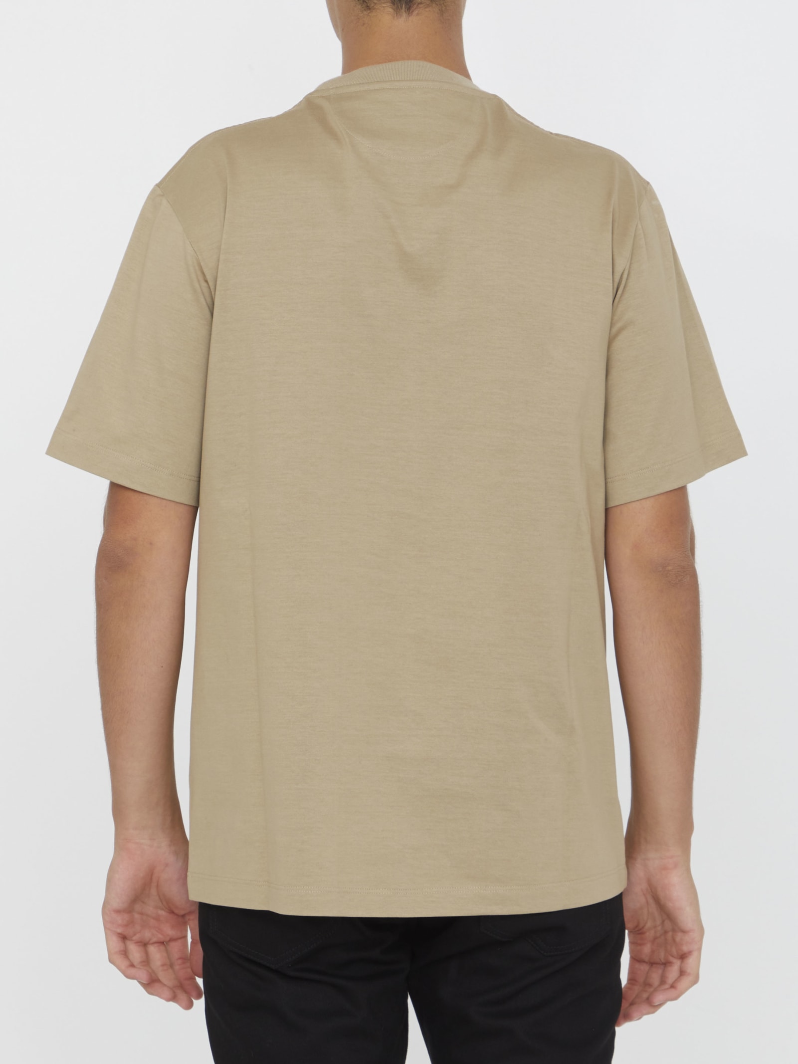 Shop Fendi Beige Jersey T-shirt