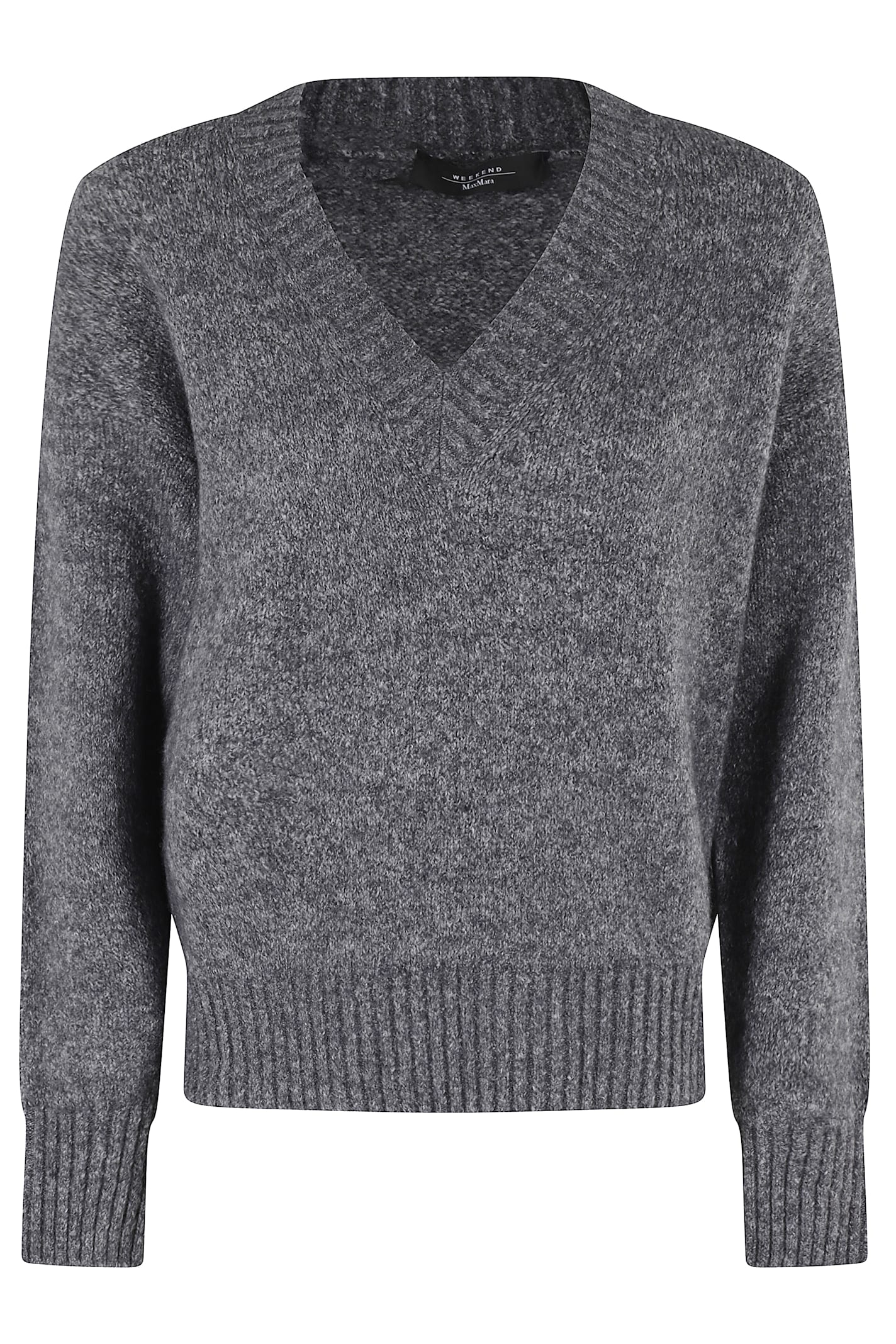 Weekend Max Mara V-neck Wool Sweater In Gray