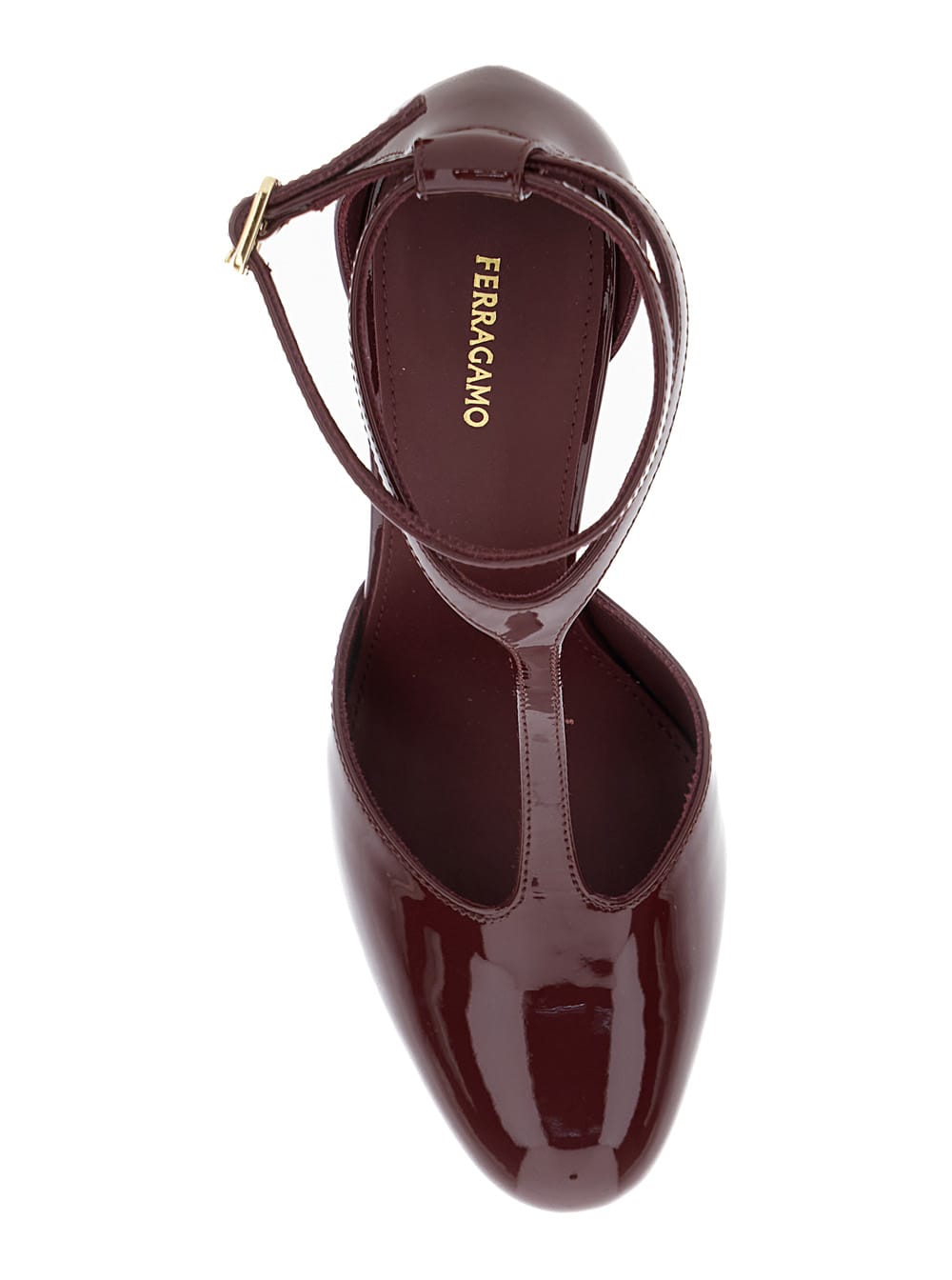 Shop Ferragamo Lysandra Bordeaux Pumps With Logo Lettering On The Sole In Leather Woman