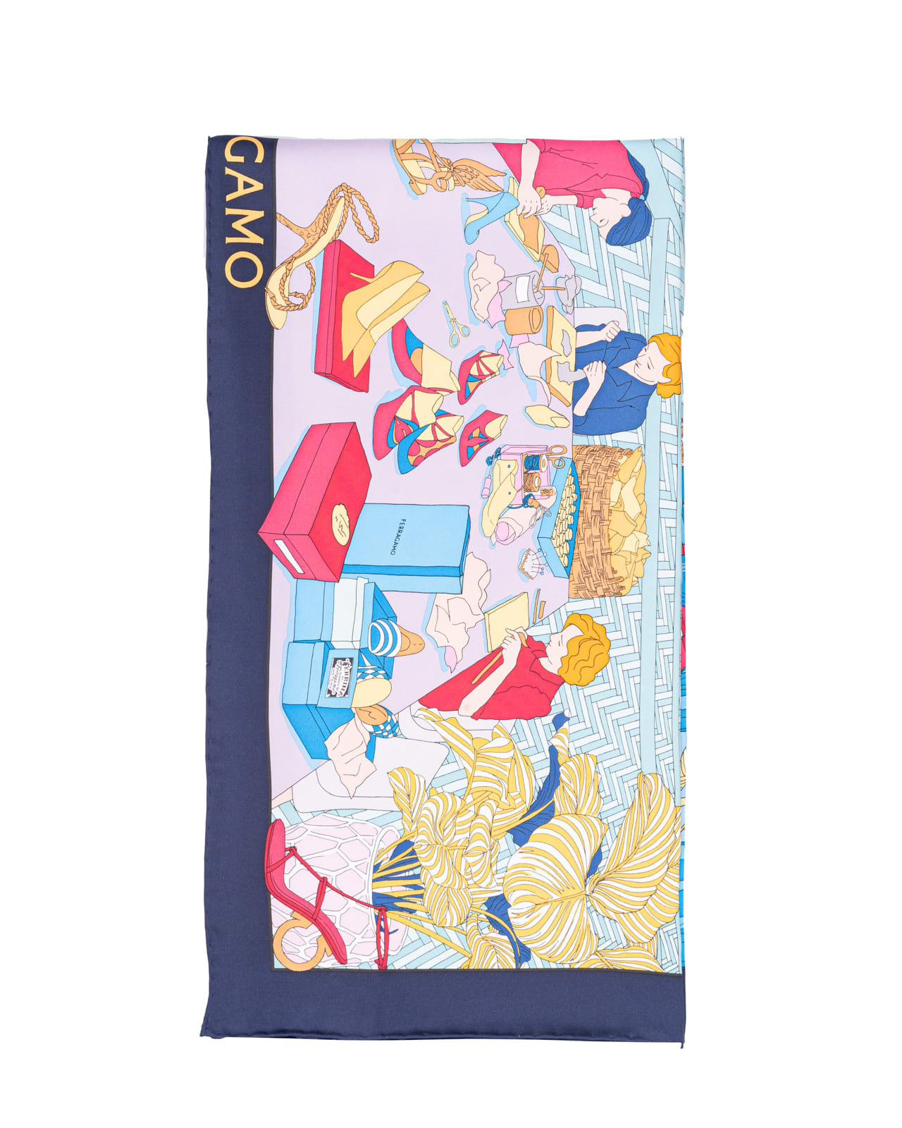 Ferragamo Graphic Printed Scarf In Fantasia