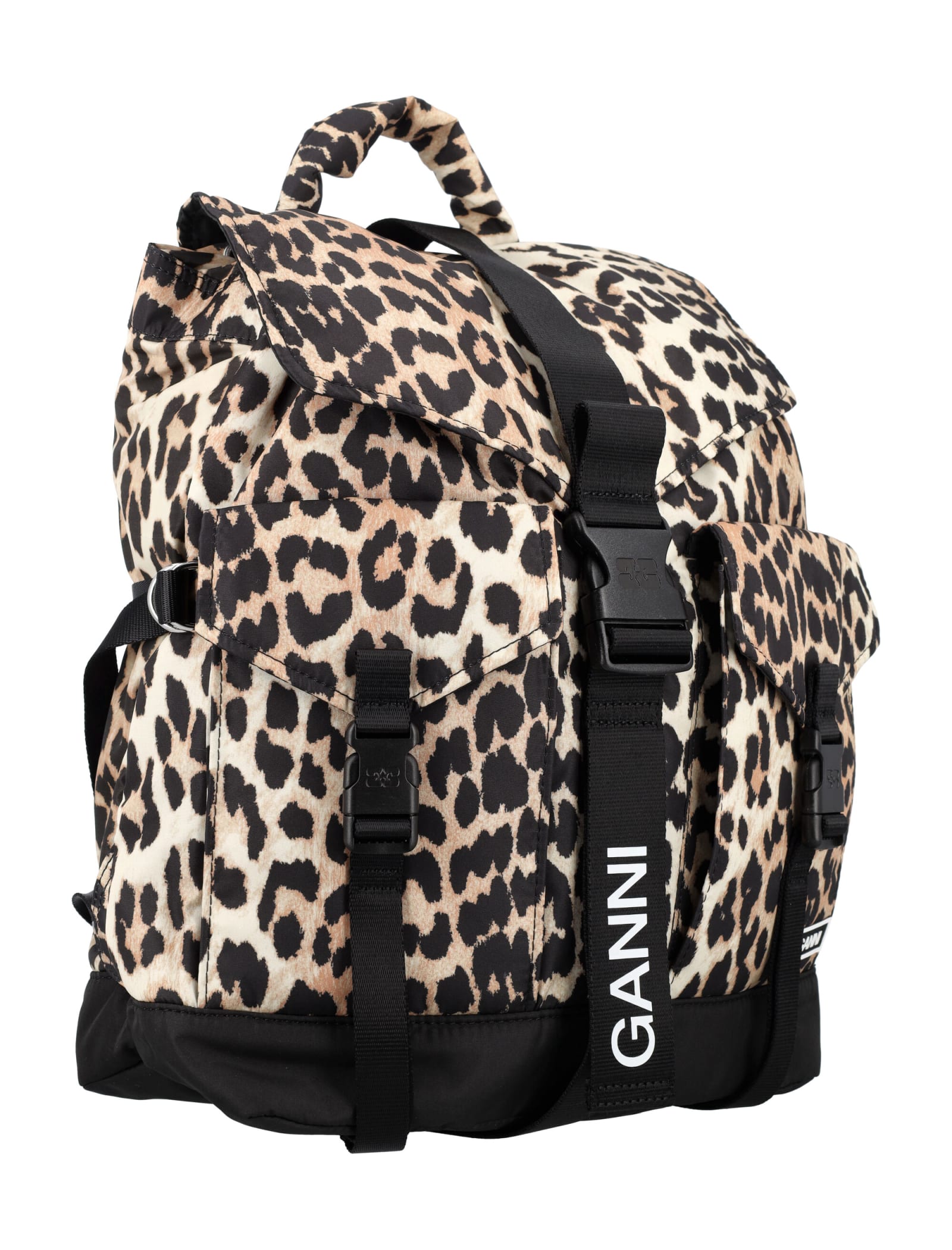Ganni Backpack In Leopard
