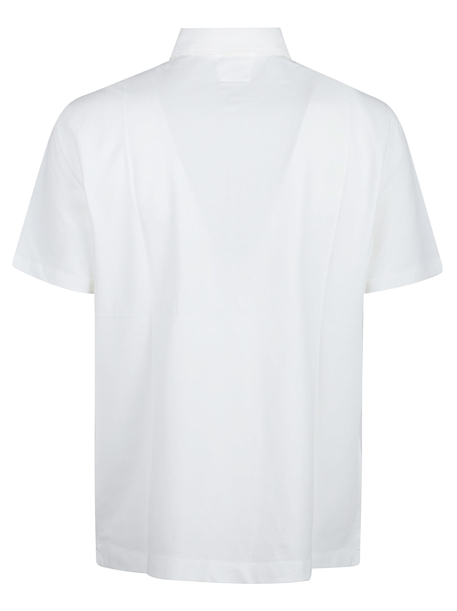 C.p. Company Short Sleeve Polo Shirt In White