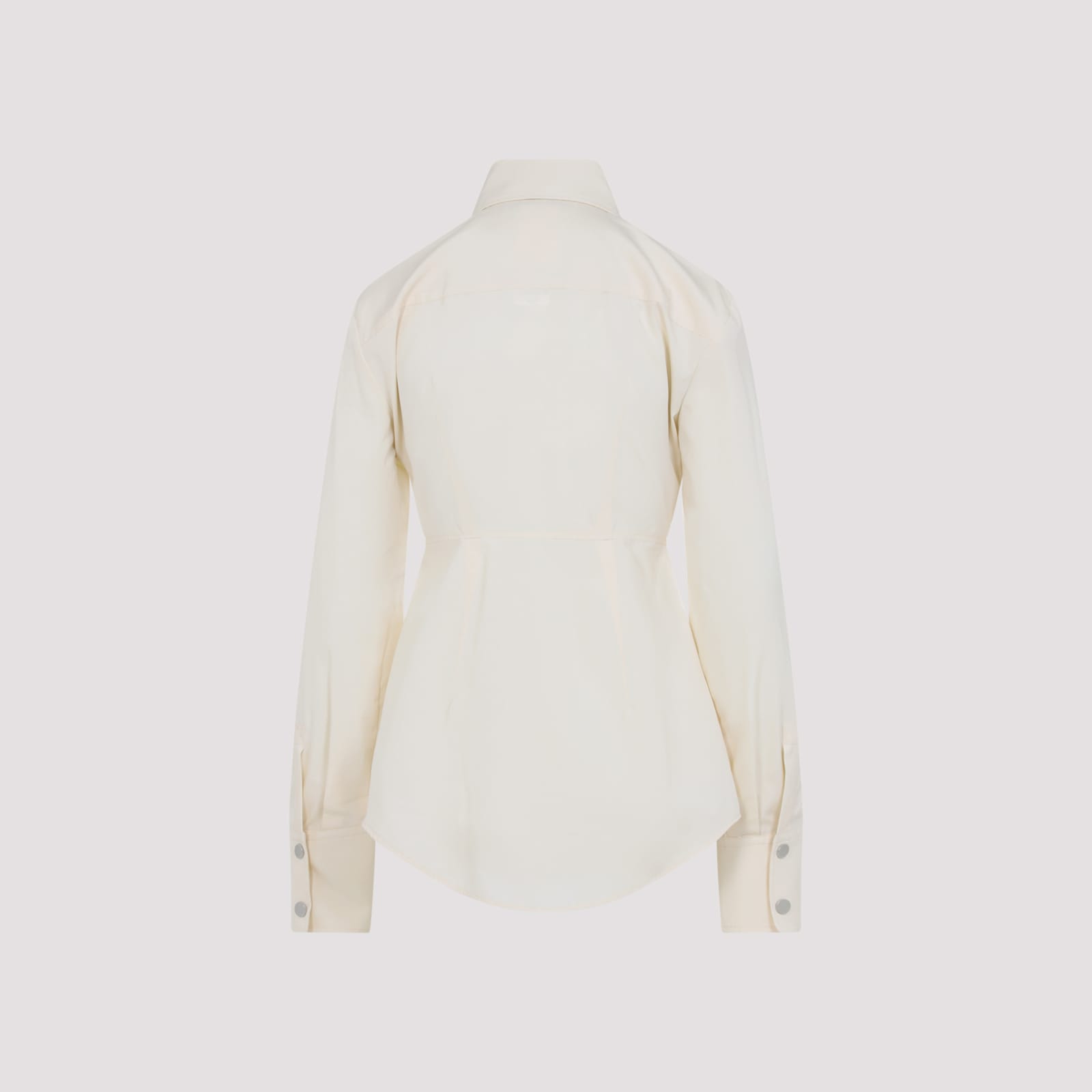 Sportmax Tailored Cotton Shirt With Classic Collar In Gray