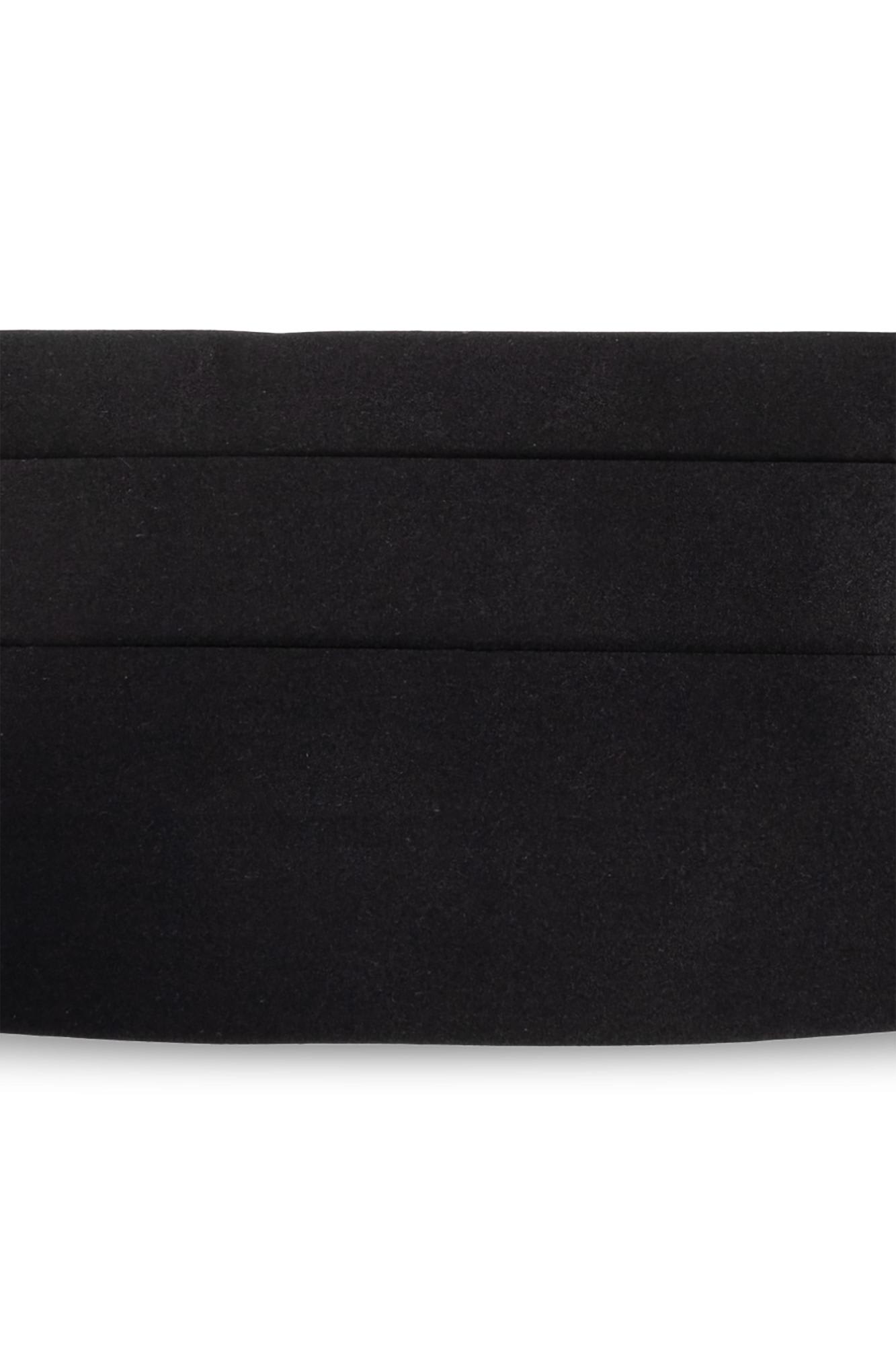 Shop Giorgio Armani Silk Tuxedo Belt In Black