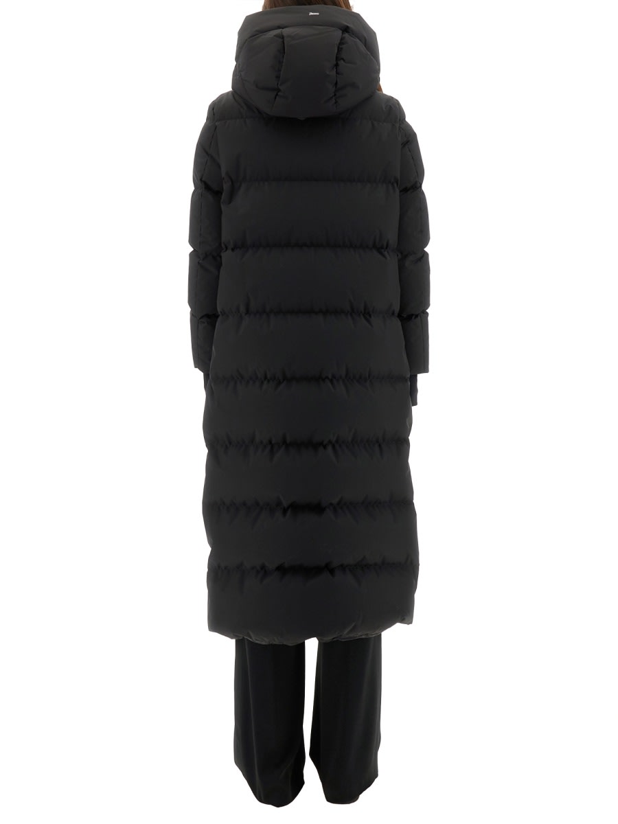 Herno Two-layer Windstopper Long Coat In Black