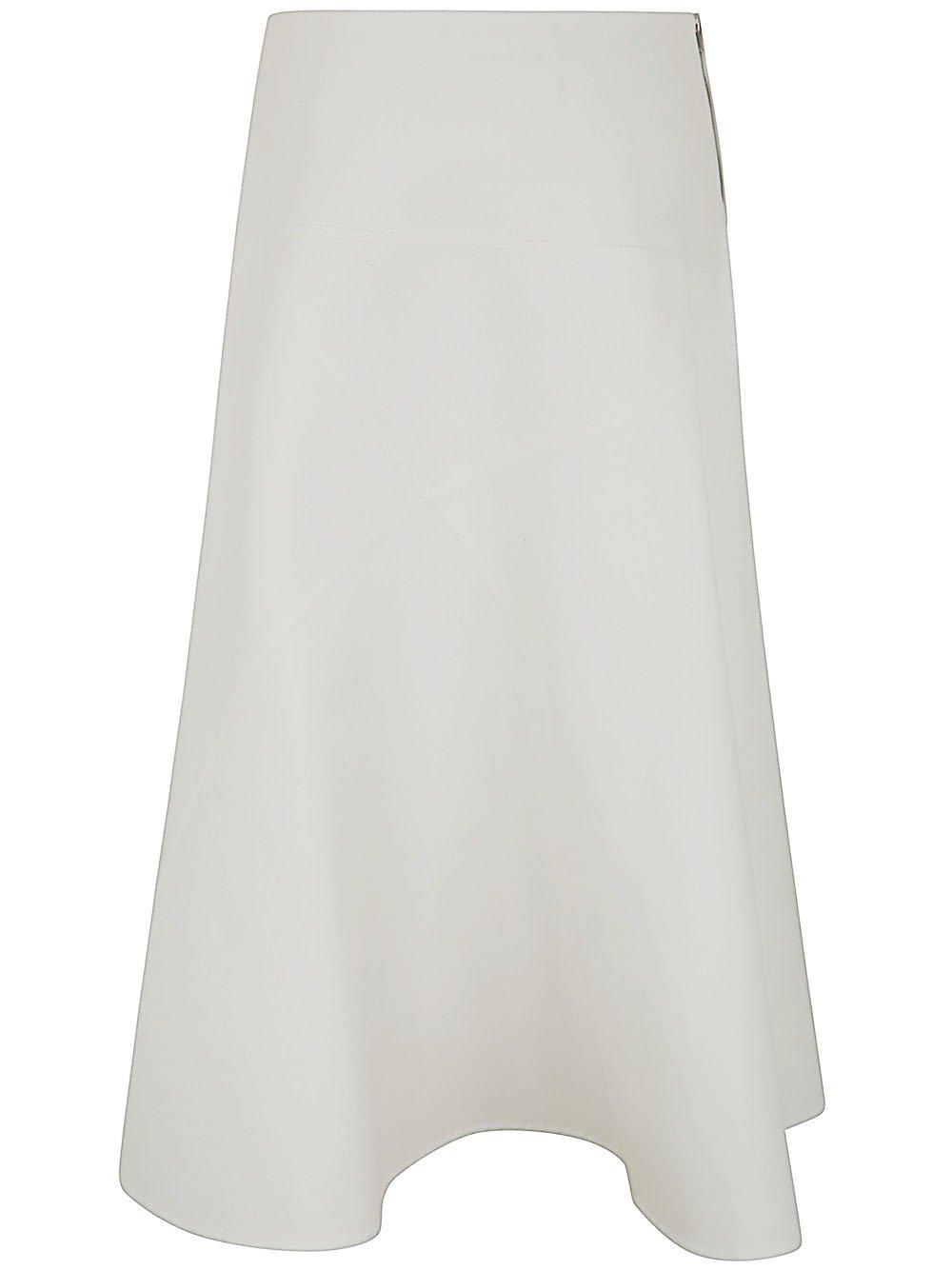Shop Jil Sander Asymmetric Twill Midi Skirt In Bianco