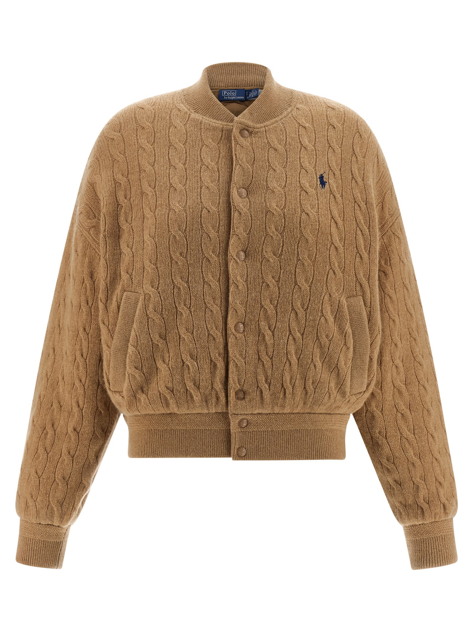 Polo Ralph Lauren Braided Bomber Jacket In Sand