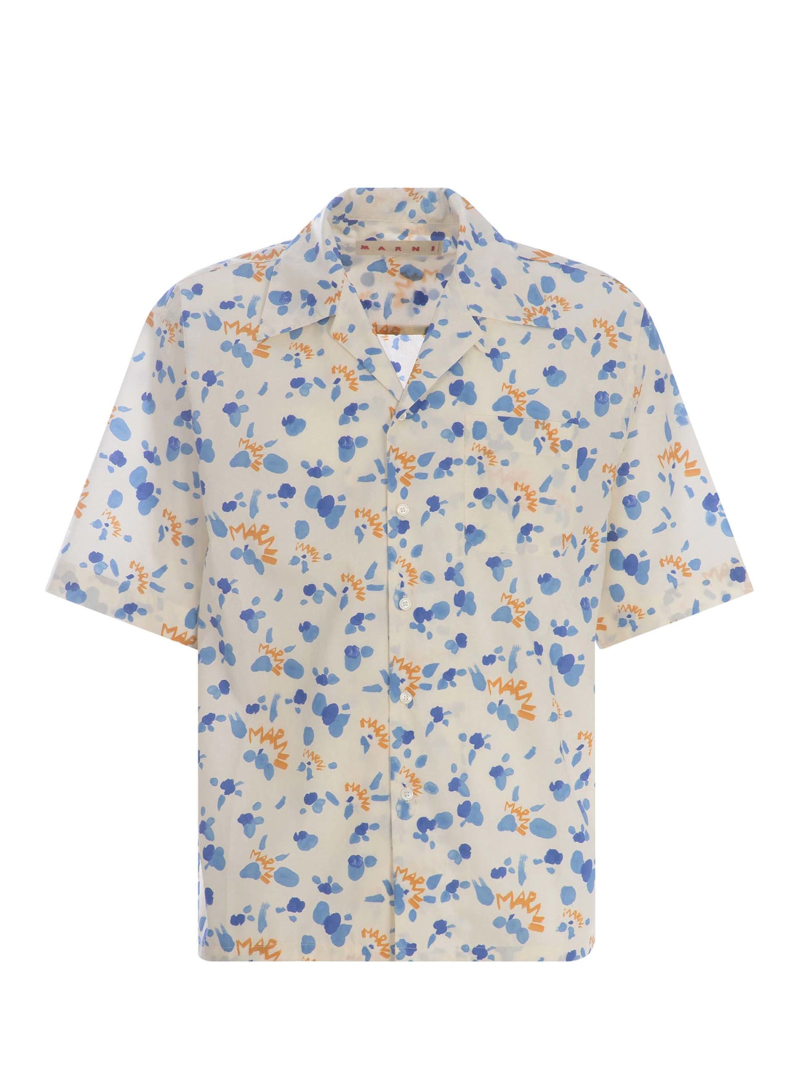 Shop Marni Shirt  Made Of Cotton In Beige