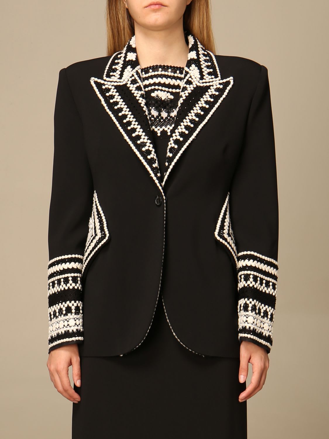Ermanno Scervino Blazer Ermanno Scervino Single-breasted Jacket With Embroidered Details