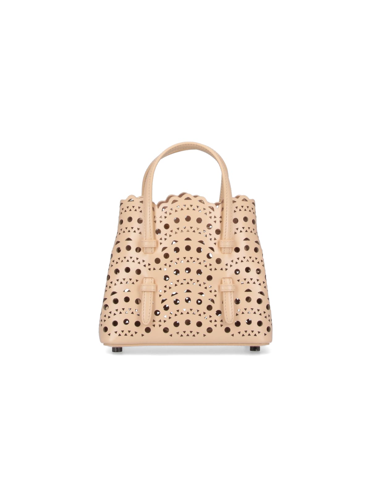 Shop Alaïa Mina 16 Vienne Micro Tote Bag In Beige