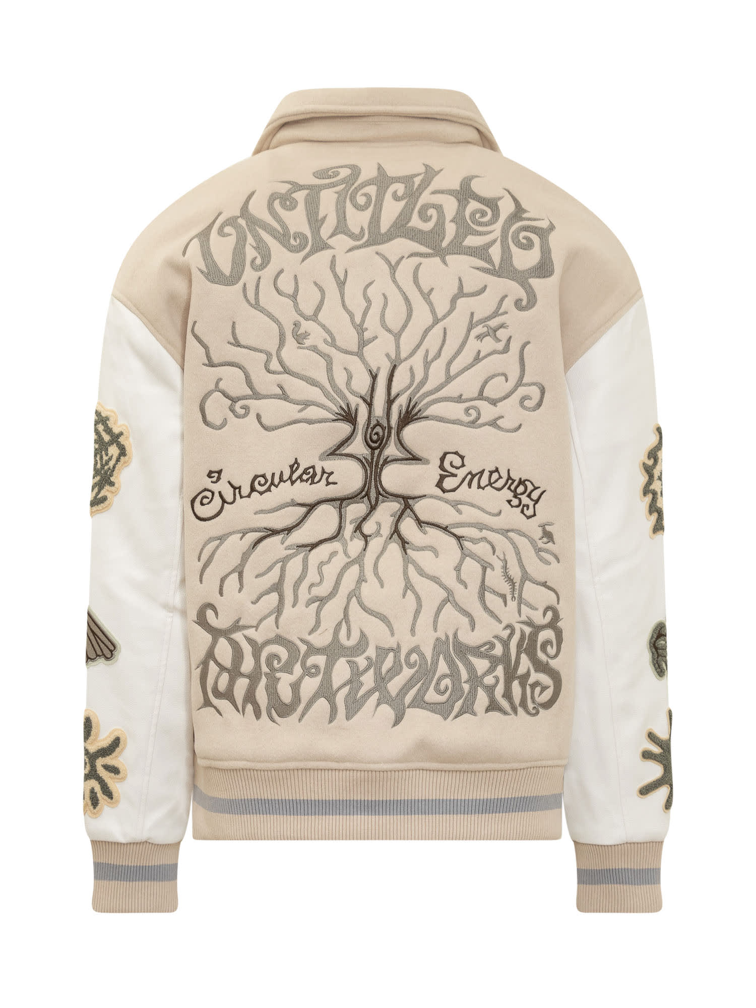 Shop Untitled Artworks Varsity Jacket In Oat