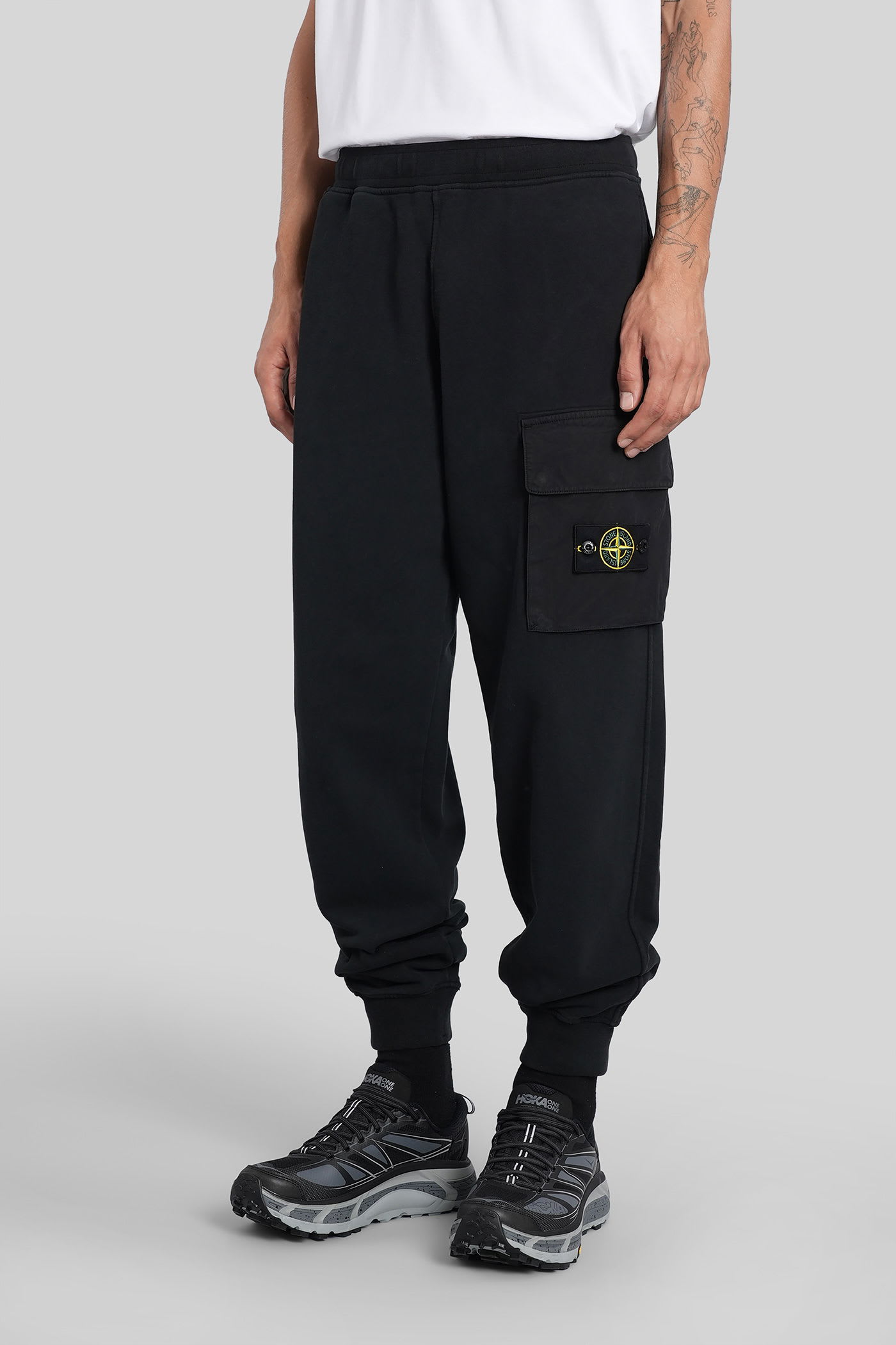 Stone Island Compass-badge Track Pants In Black