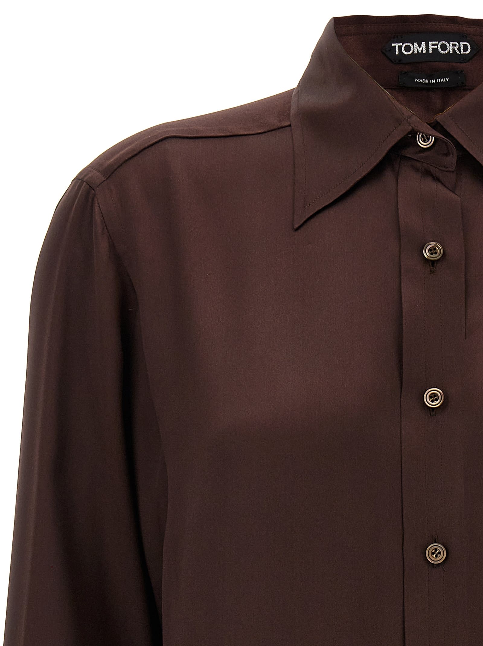 Shop Tom Ford Silk Shirt In Brown