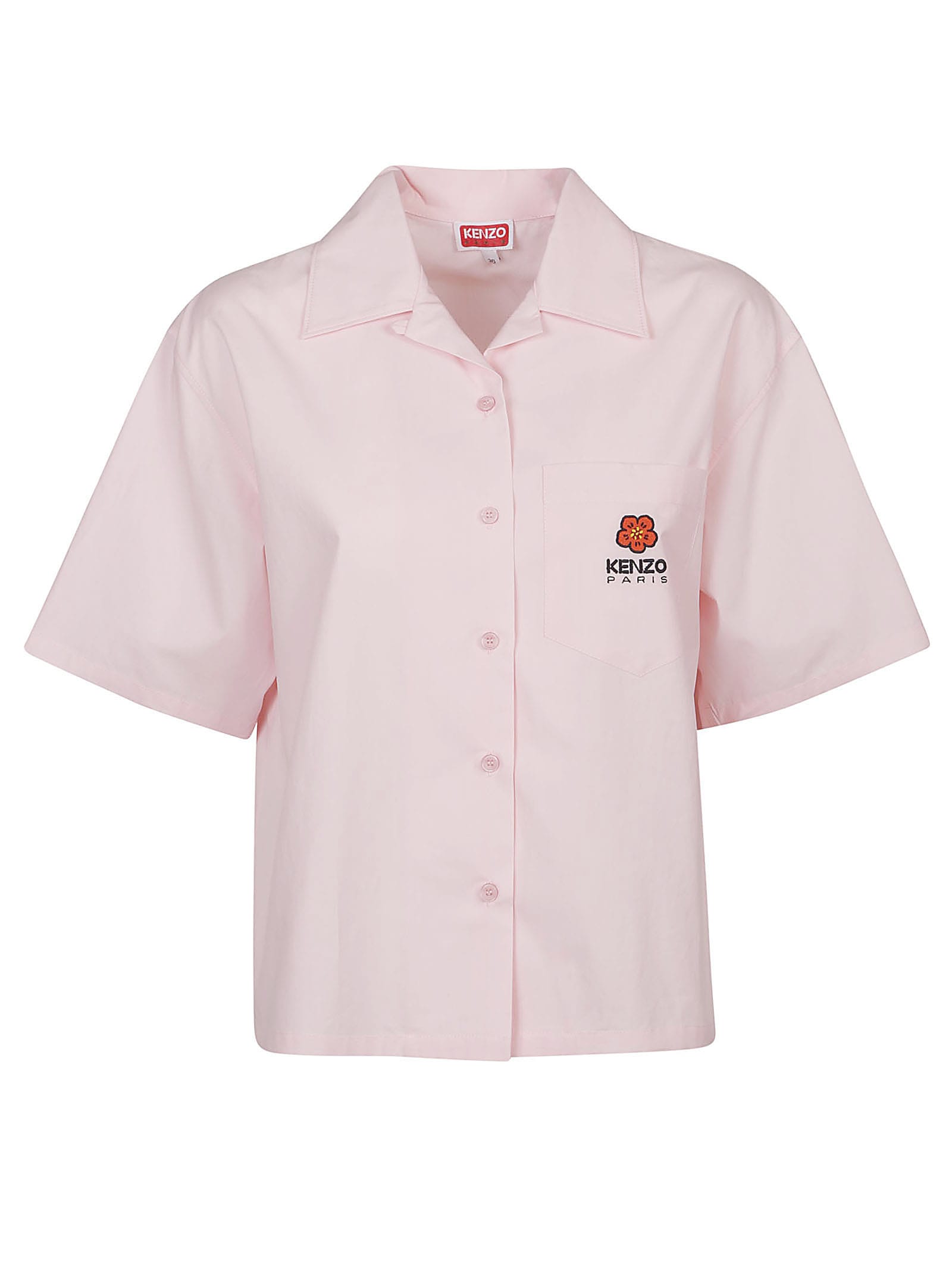 Shop Kenzo Boke Flower Hawaiian Short Sleeve Shirt In Rose Clair