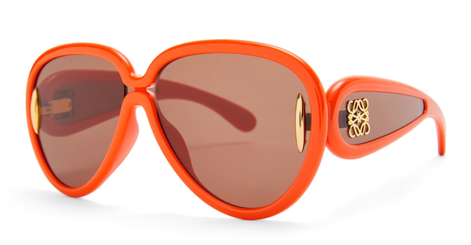 Loewe Pilot Mask - Shiny Orange Sunglasses In Orange