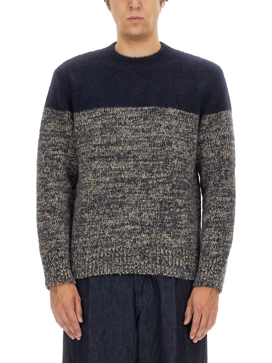 Dries Van Noten Colour-block Merino-wool Jumper In Multicolour