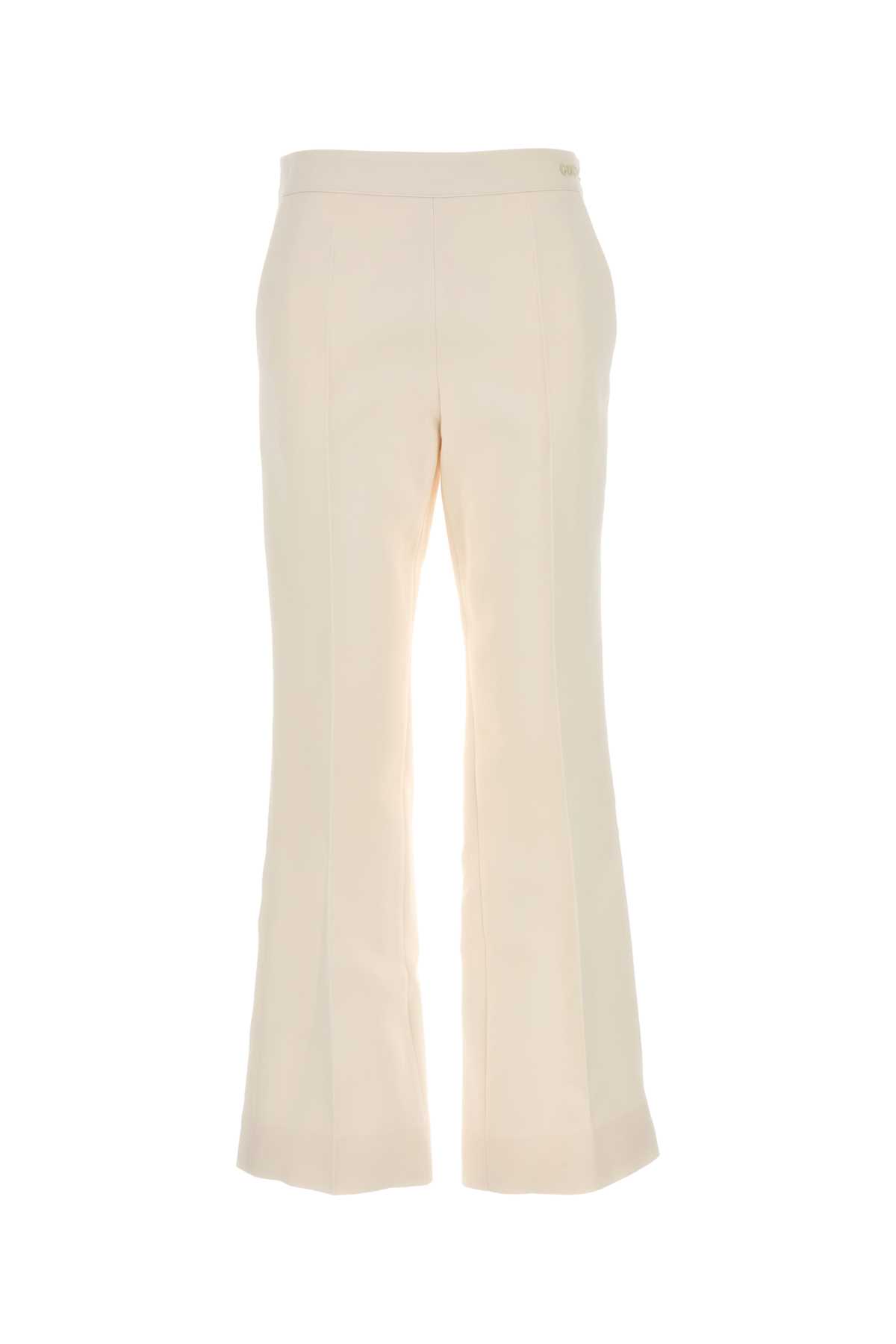 Gucci Ivory Silk Lend Pant In Offwhite