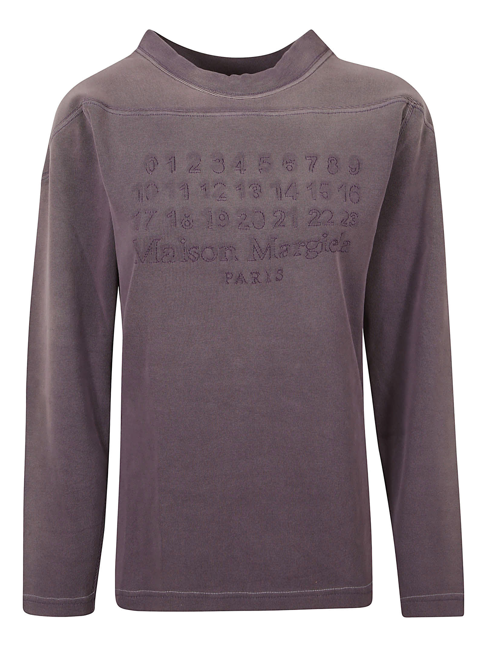 Maison Margiela Logo Sweatshirt In Aubergine