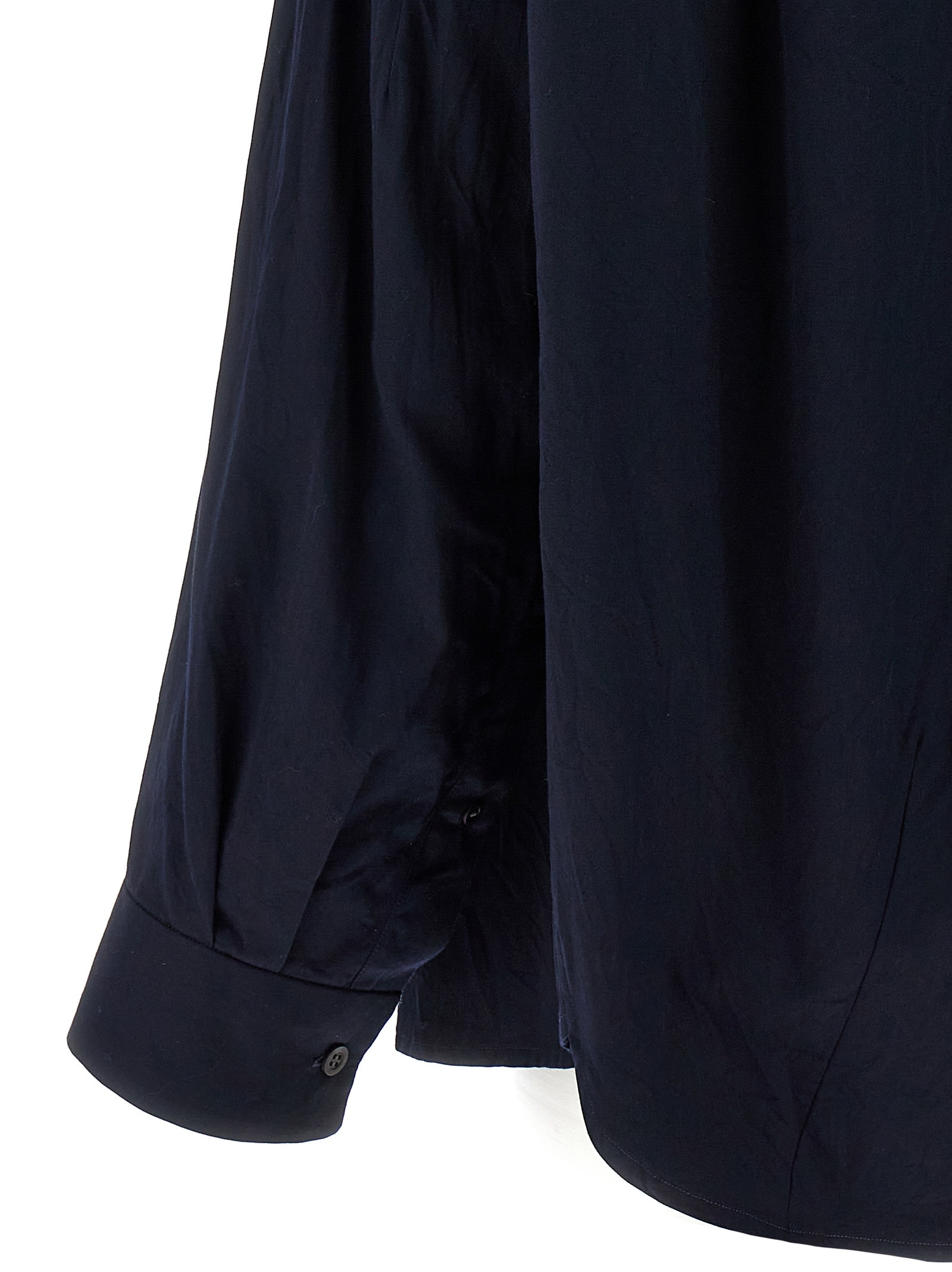 Dries Van Noten Collared Neck Long Sleeves Plain Pattern Blouse In Blue