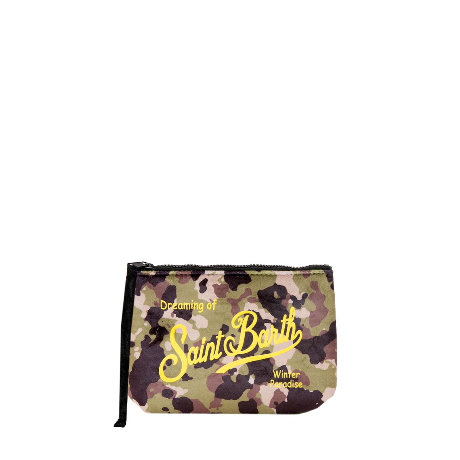 Shop Mc2 Saint Barth Aline Wooly Pochette With Camouflage Print In Green