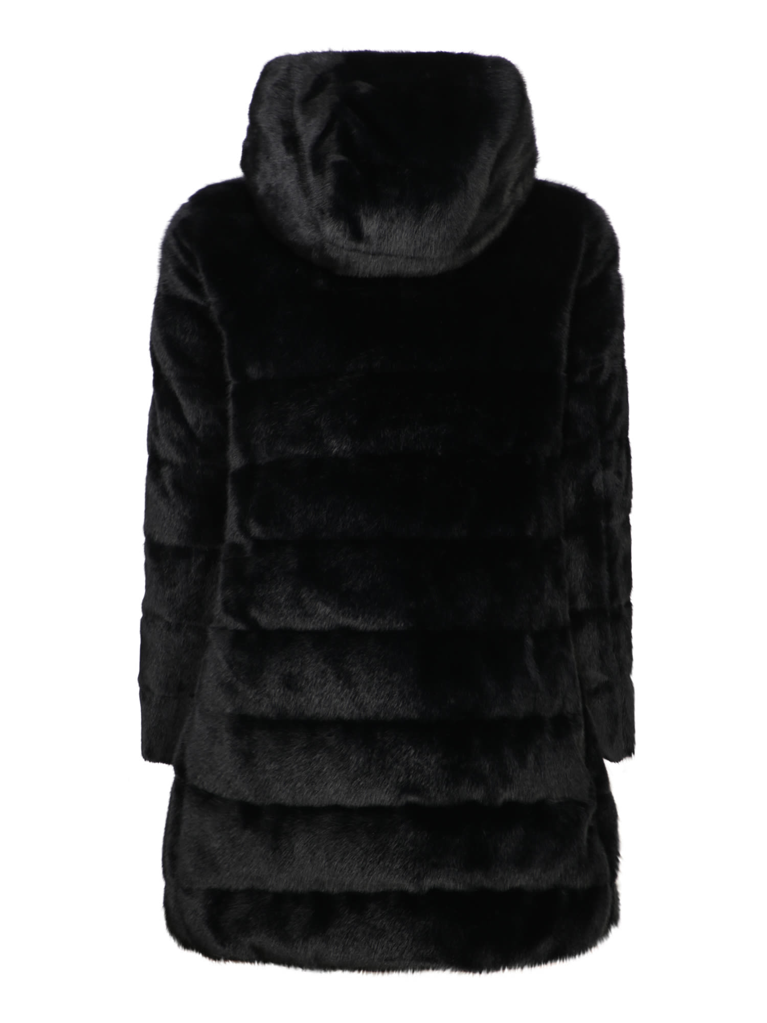 Shop Herno Ashape Fur Black Down Jacket