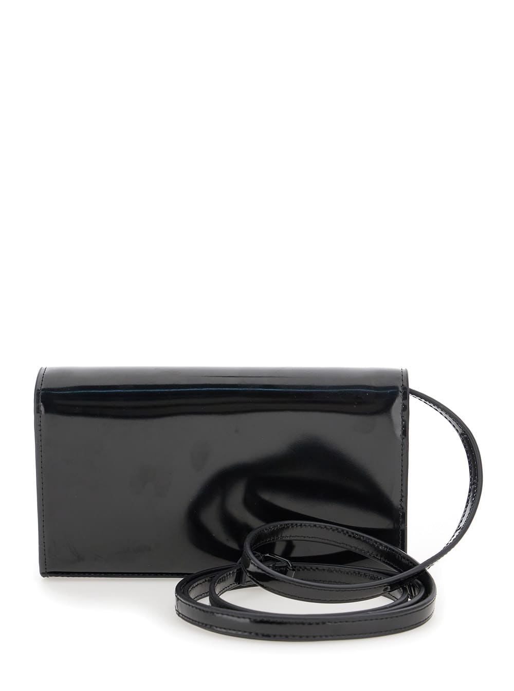 Shop Diesel 1dr Black Belt Bag With Logo Plate In Leather Woman