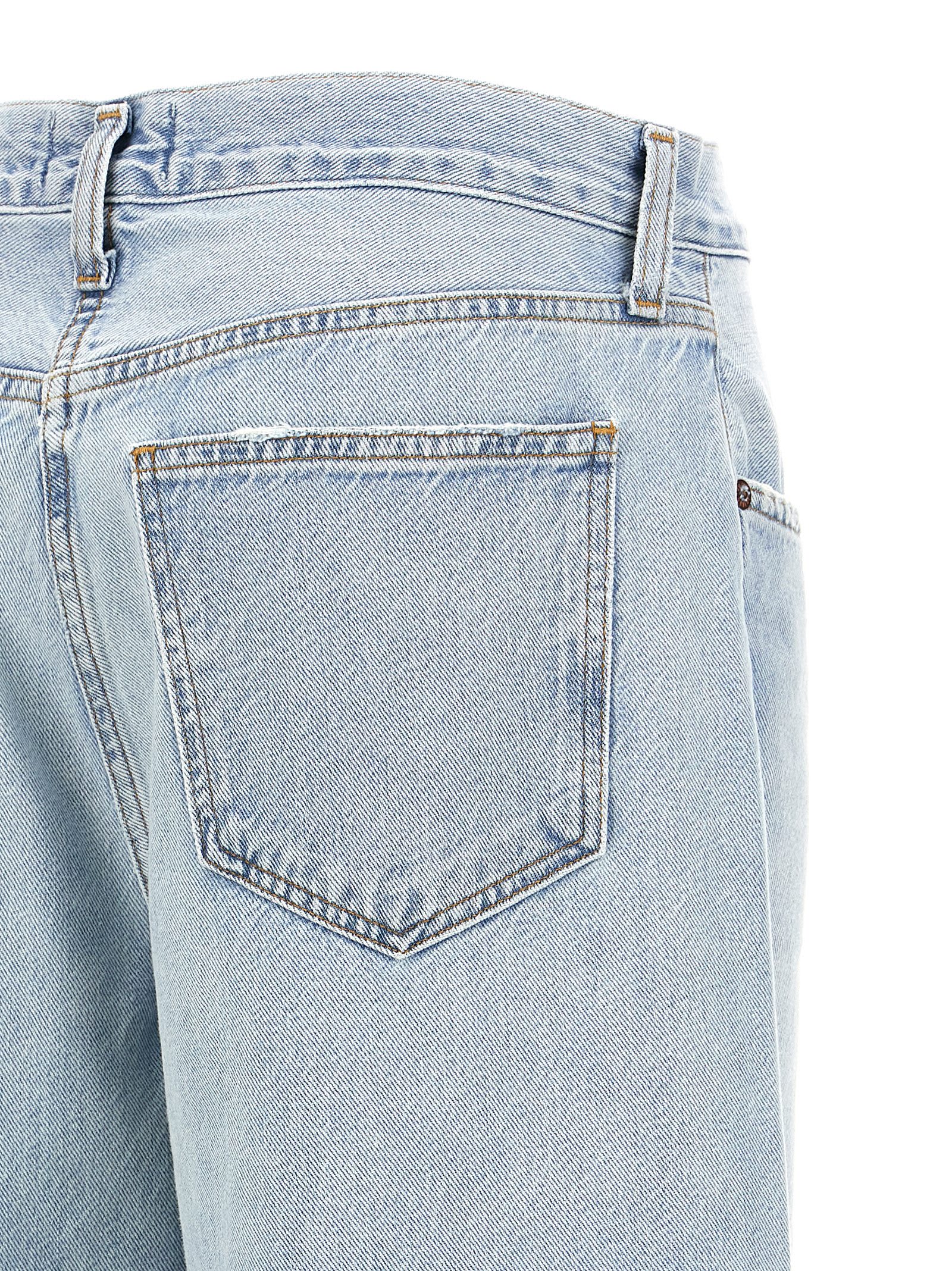 Shop Agolde Low Slung Baggy Jeans In Light Blue