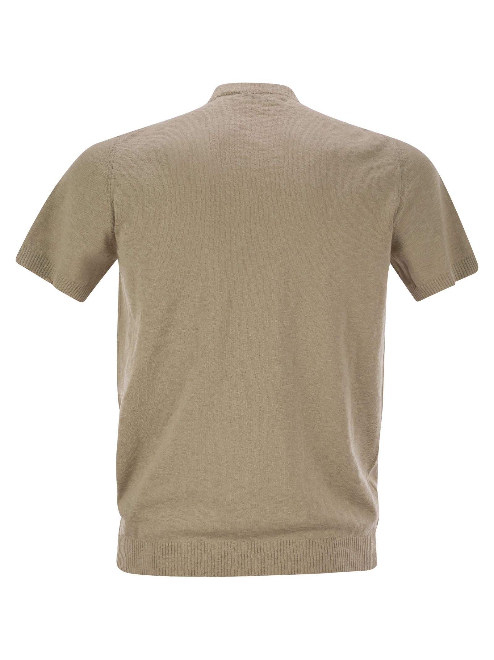 Pt Torino Crew-neck Short-sleeved Cotton Jersey In Beige