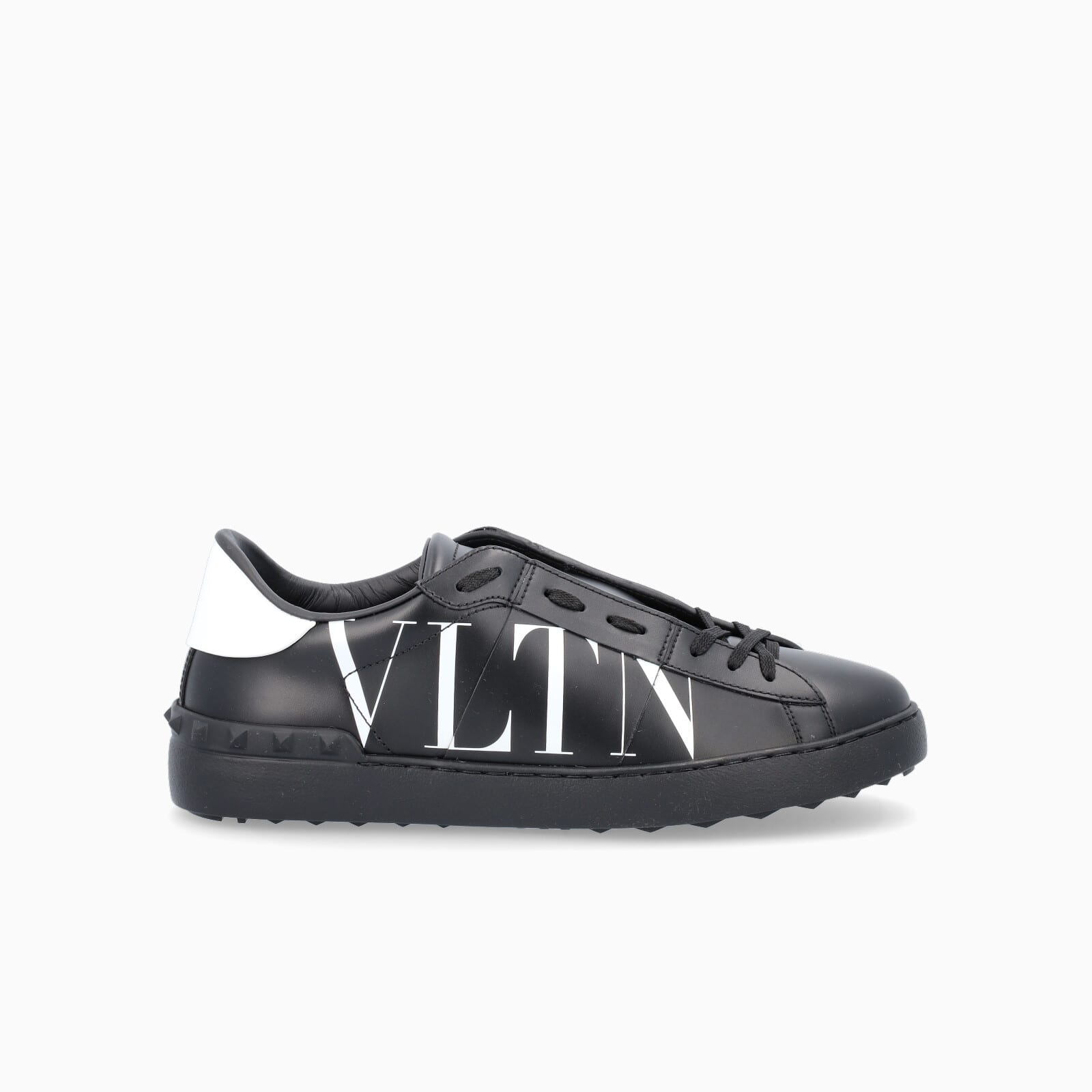 Valentino Black Open Sneaker With Vltn Print