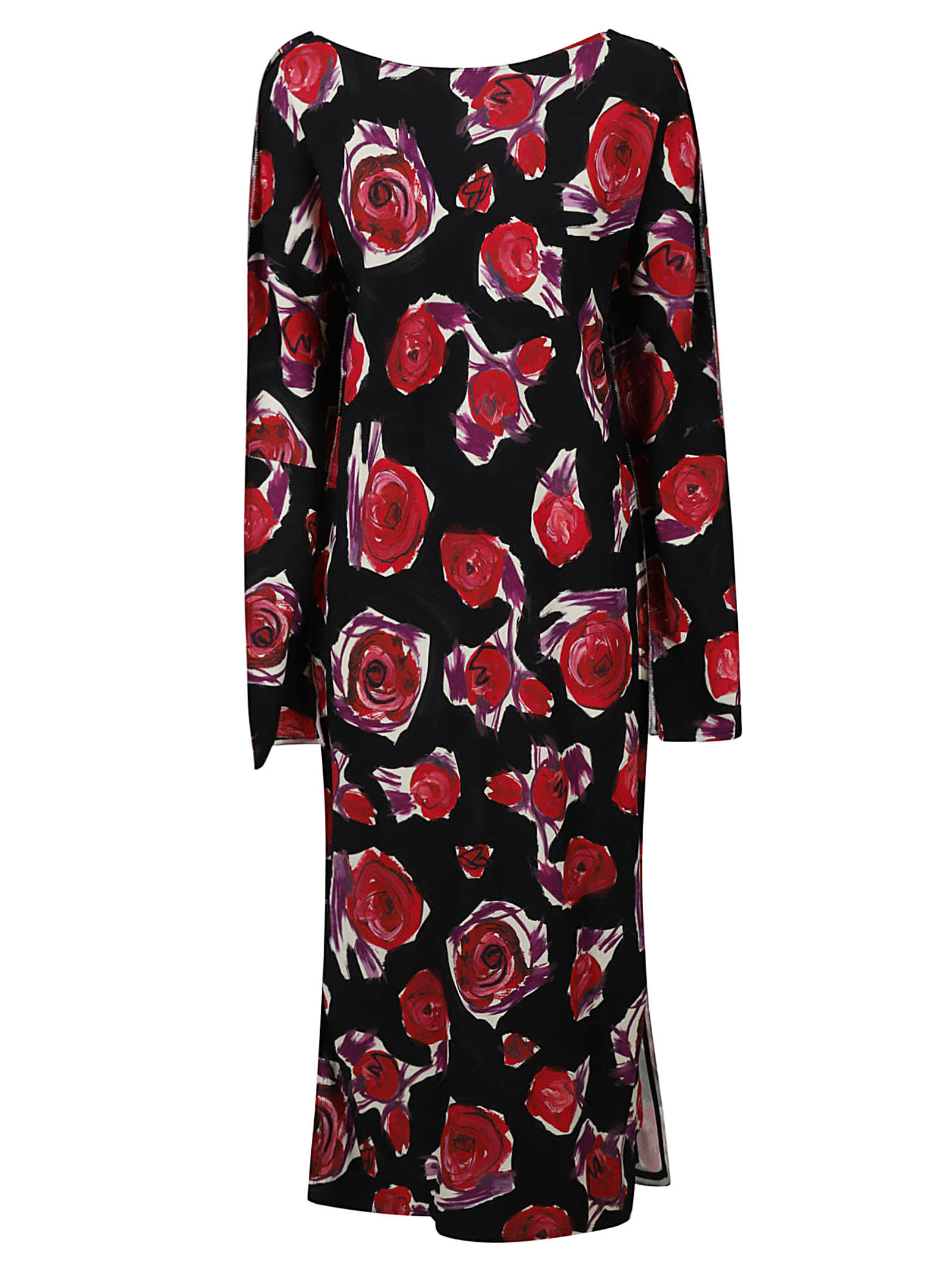 MARNI ROSE PRINT LONGSLEEVED DRESS