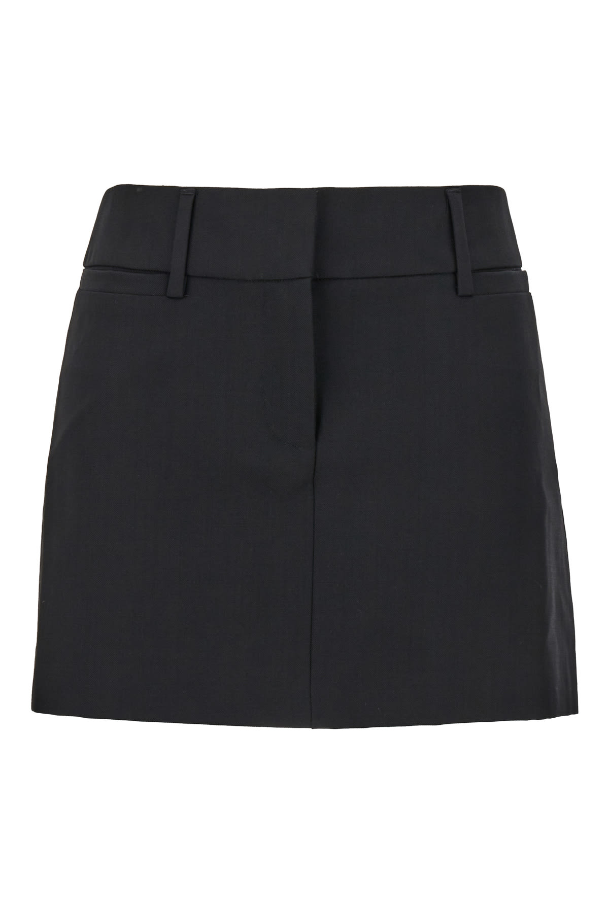 Black Wool Mini Skirt