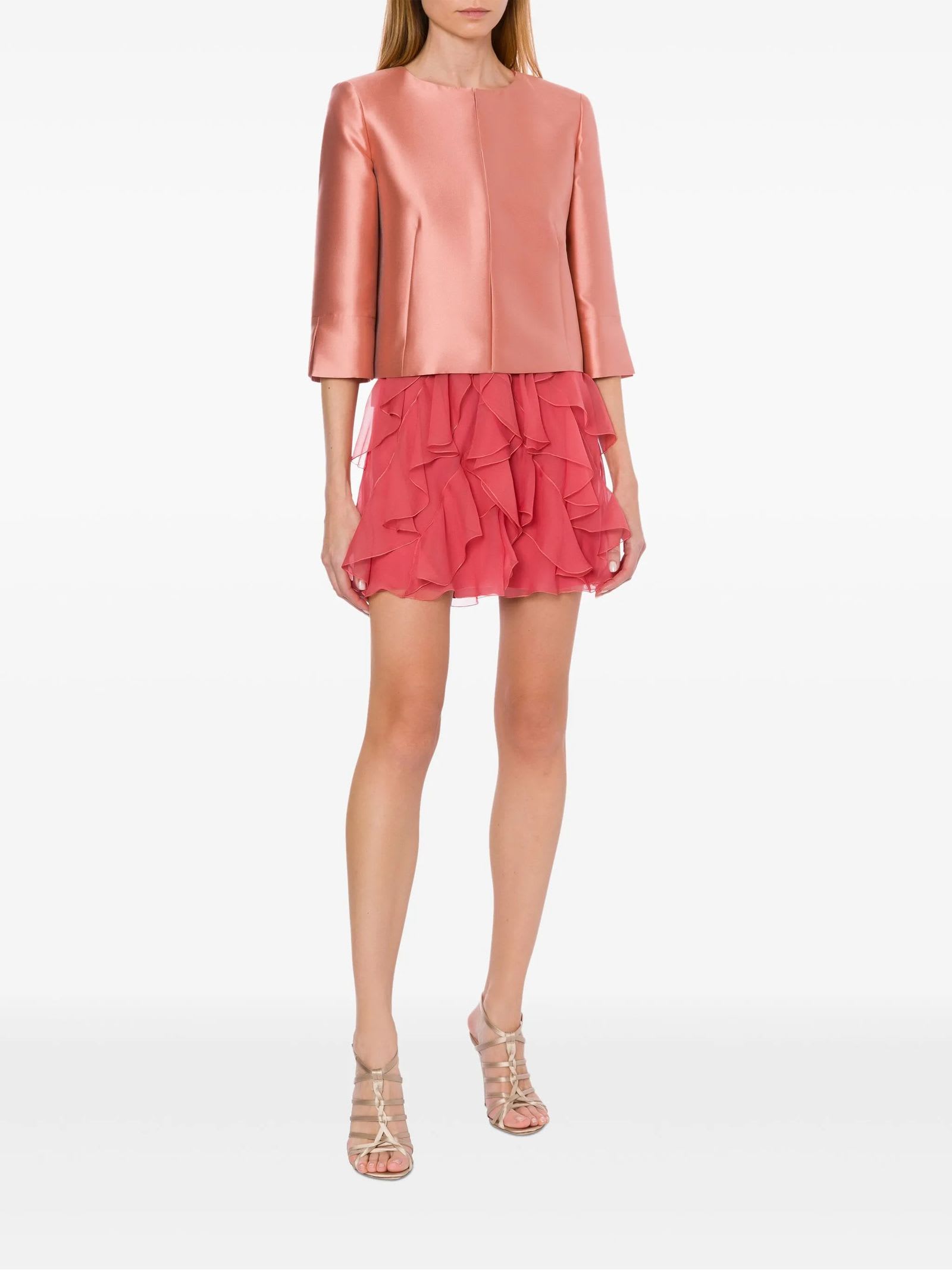 Shop Alberta Ferretti Pink Satin Jacket