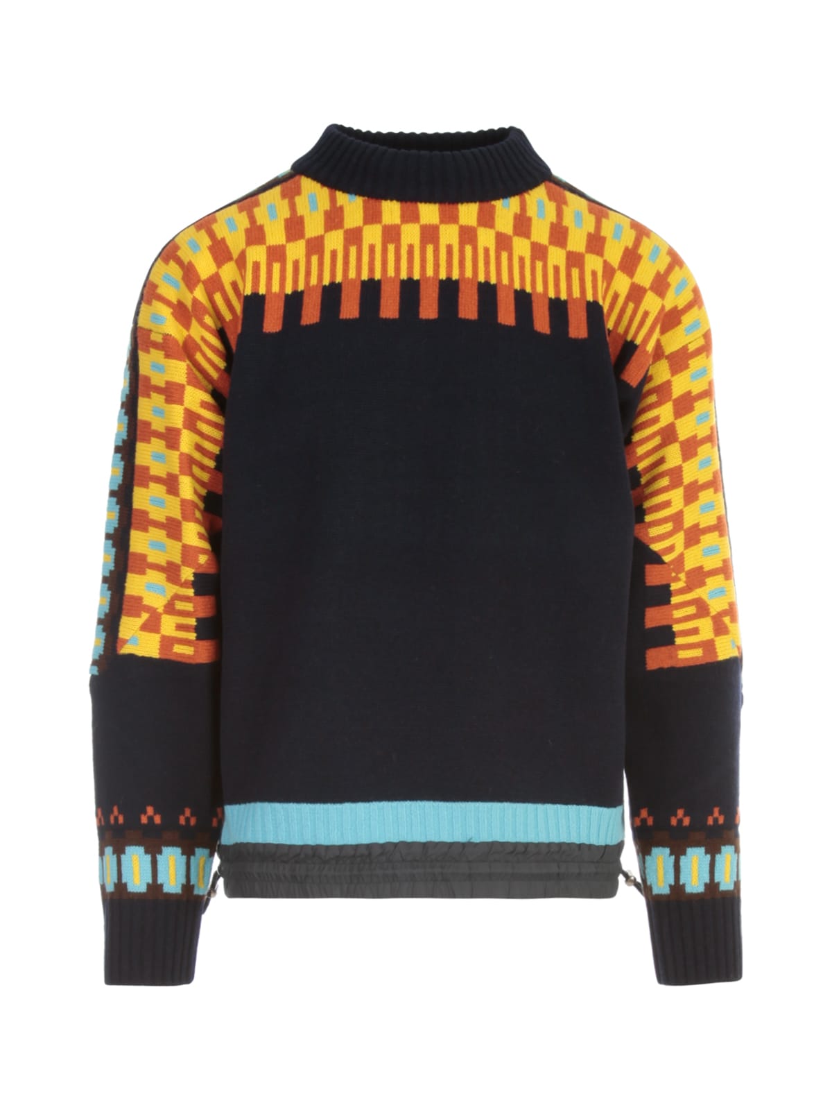 SACAI WOOL KNIT PULLOVER,21.02613M 201 NAVY