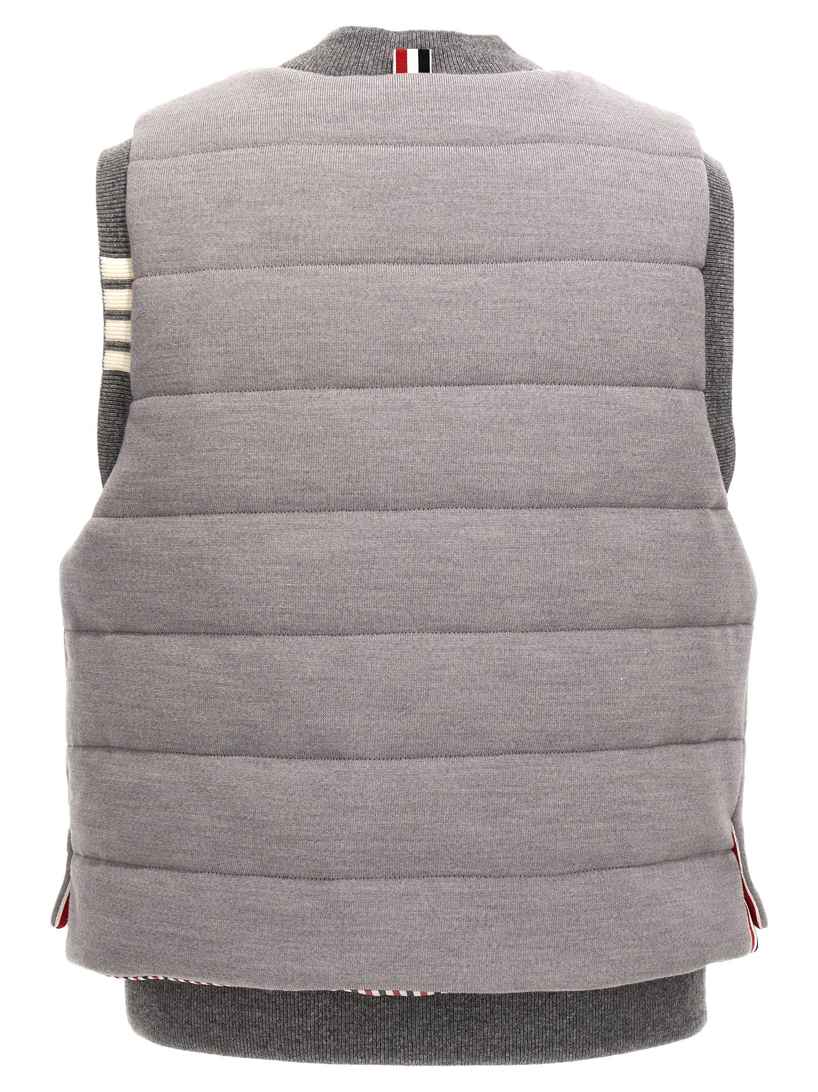 Thom Browne 4 Bar Reversible Wool Vest In Lt Grey