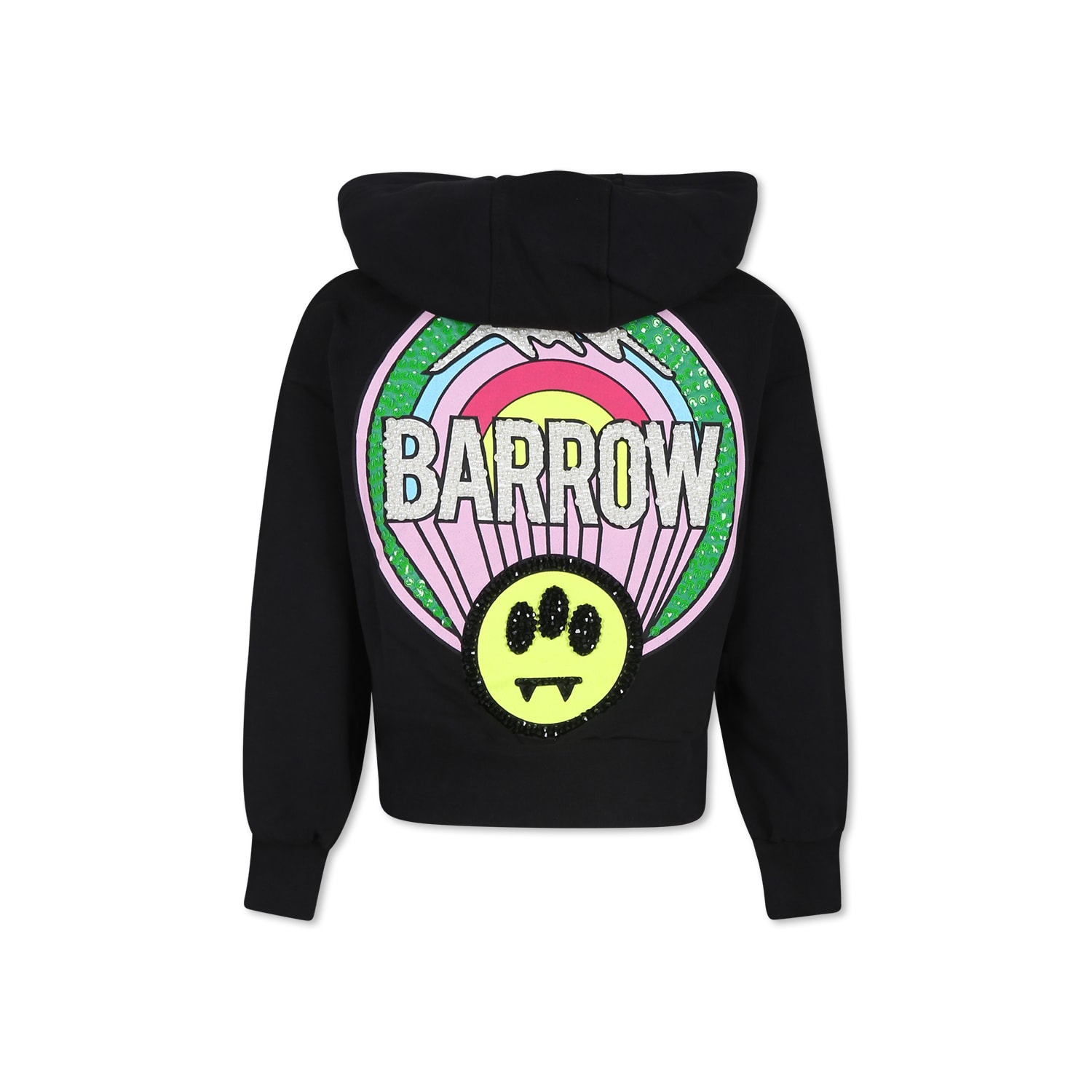 Barrow Black Sweatshirt For Girl With Smiley In Black
