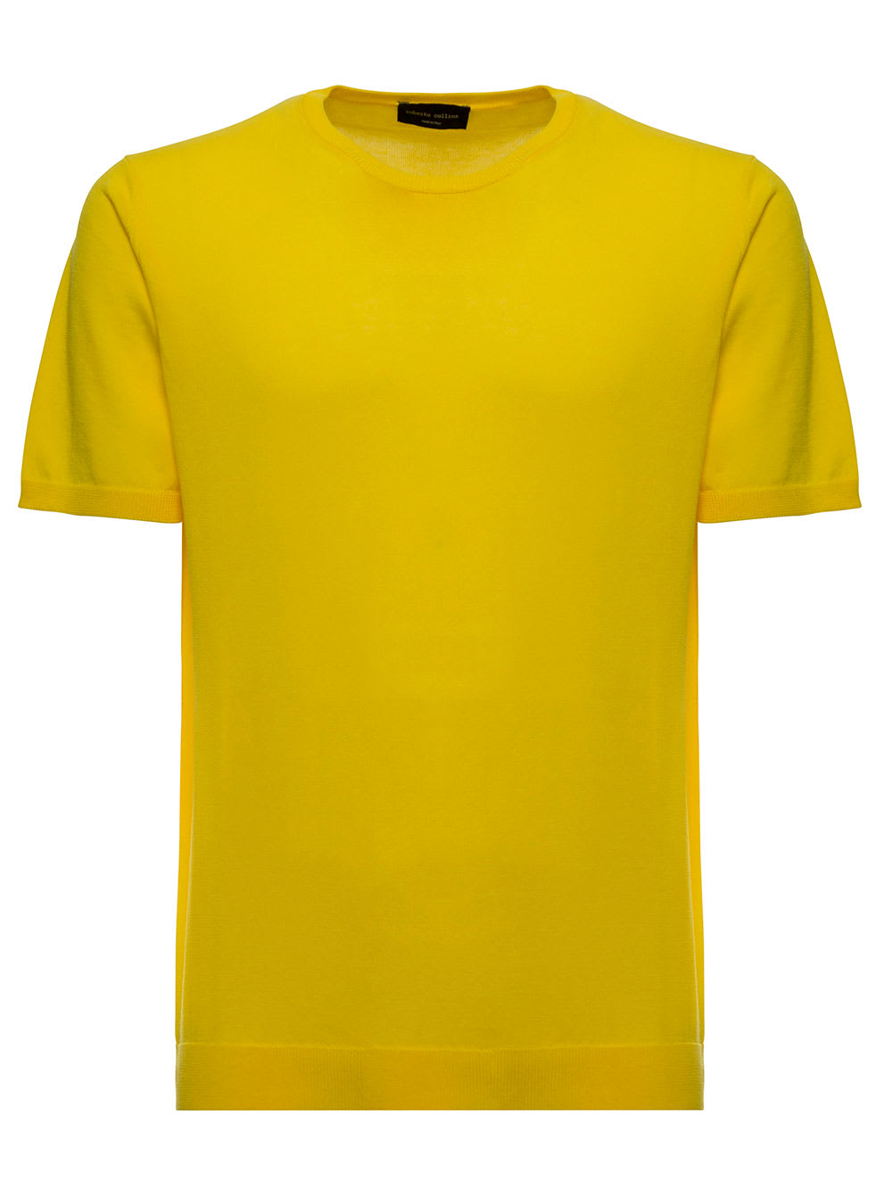 Roberto Collina Mens Yellow Cotton Knit T-shirt