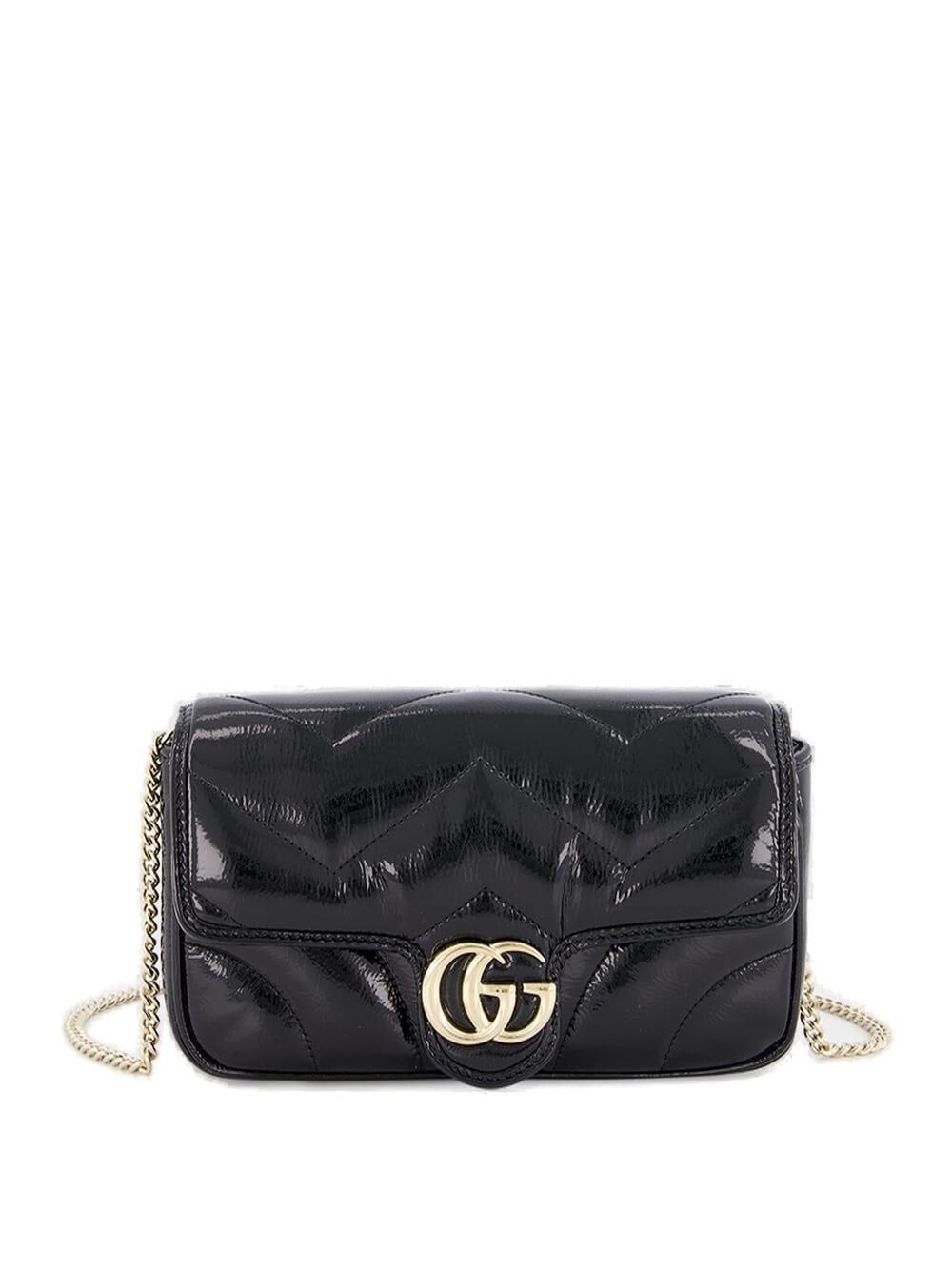 Shop Gucci Gg Marmont Mini Bag In Black