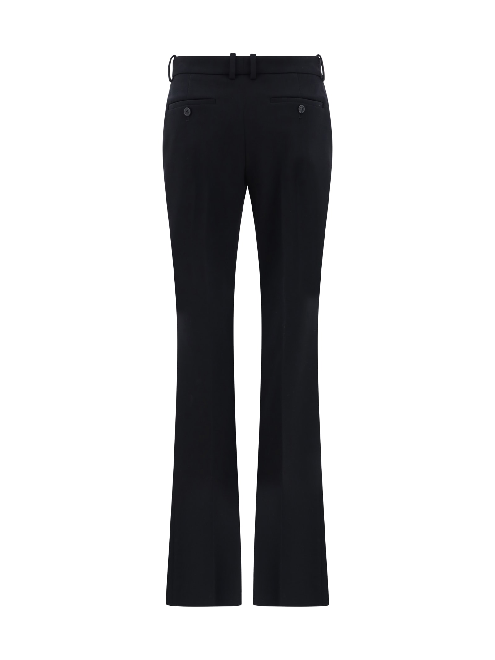 Saint Laurent Pleated Grain De Poudre Wool Straight-leg Pants In Black
