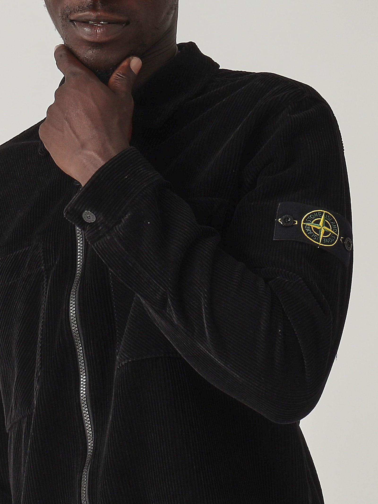 Shop Stone Island Overshirt Shirt In Nero