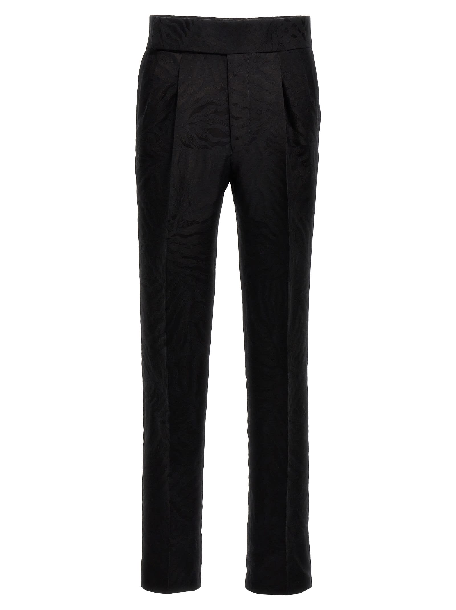 Shop Bally Jacquard Pants In Black