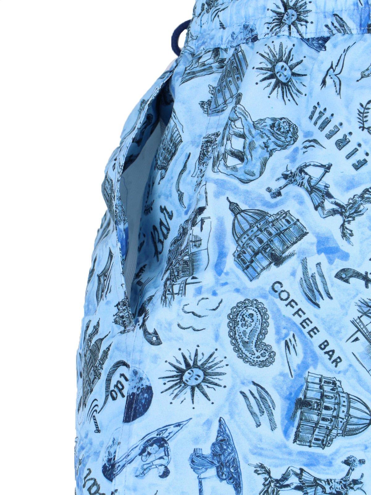 Paul Smith Blue 'souvenir' Print Swim Shorts