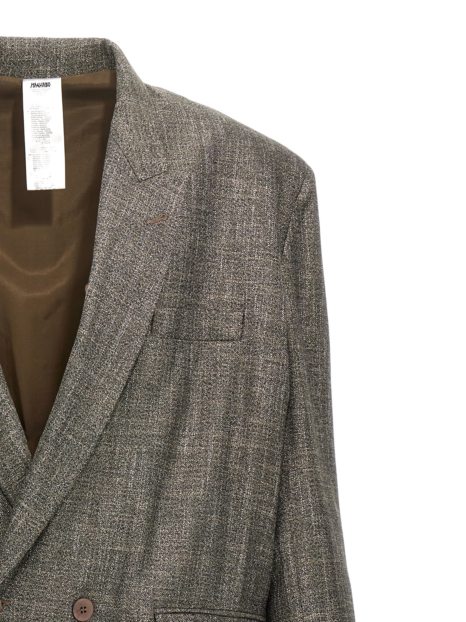Magliano 'textured Double Breasted Blazer' In Grey