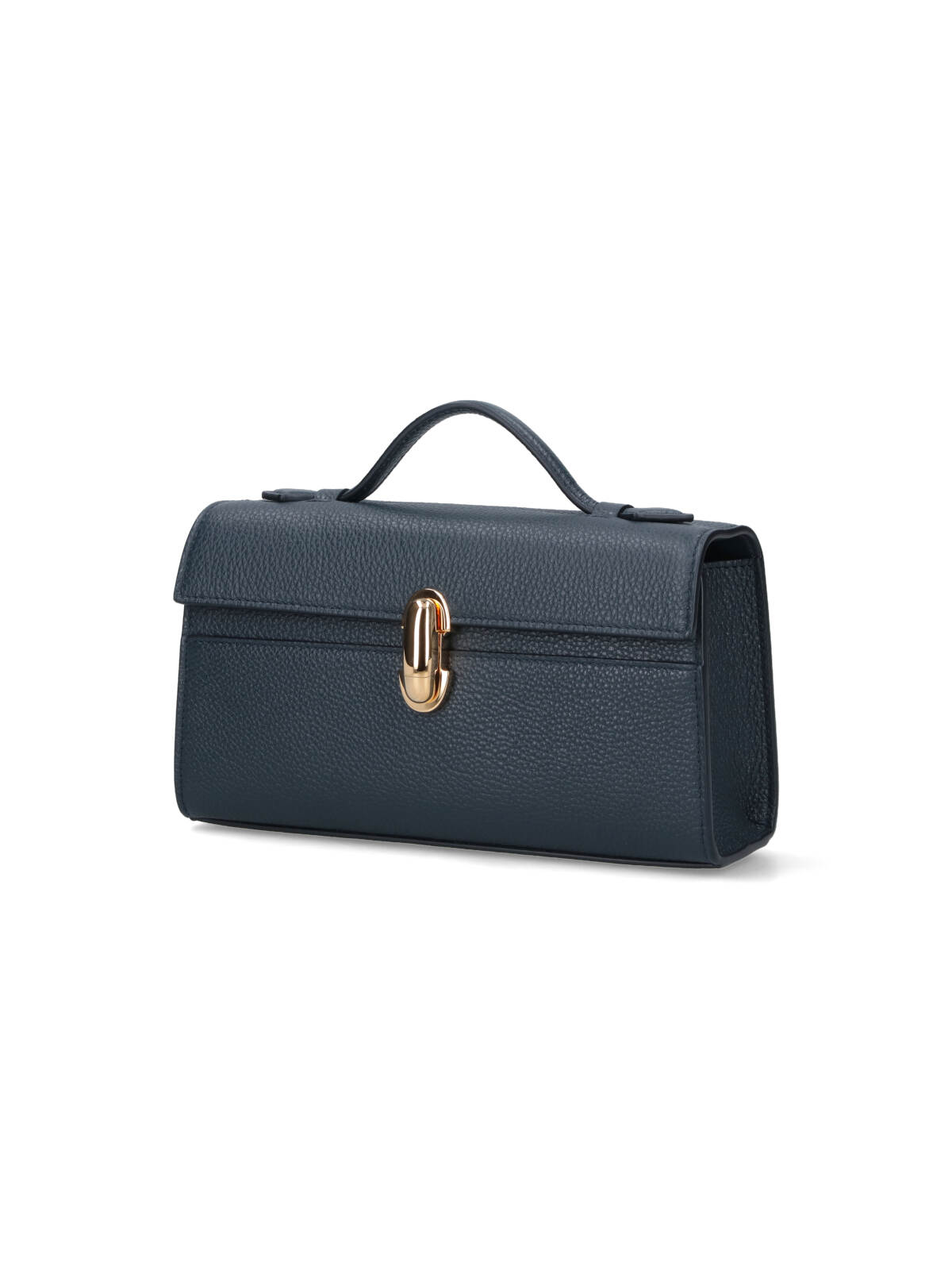 Savette Symmetry Pochette In Grained Calf Leather In Blue