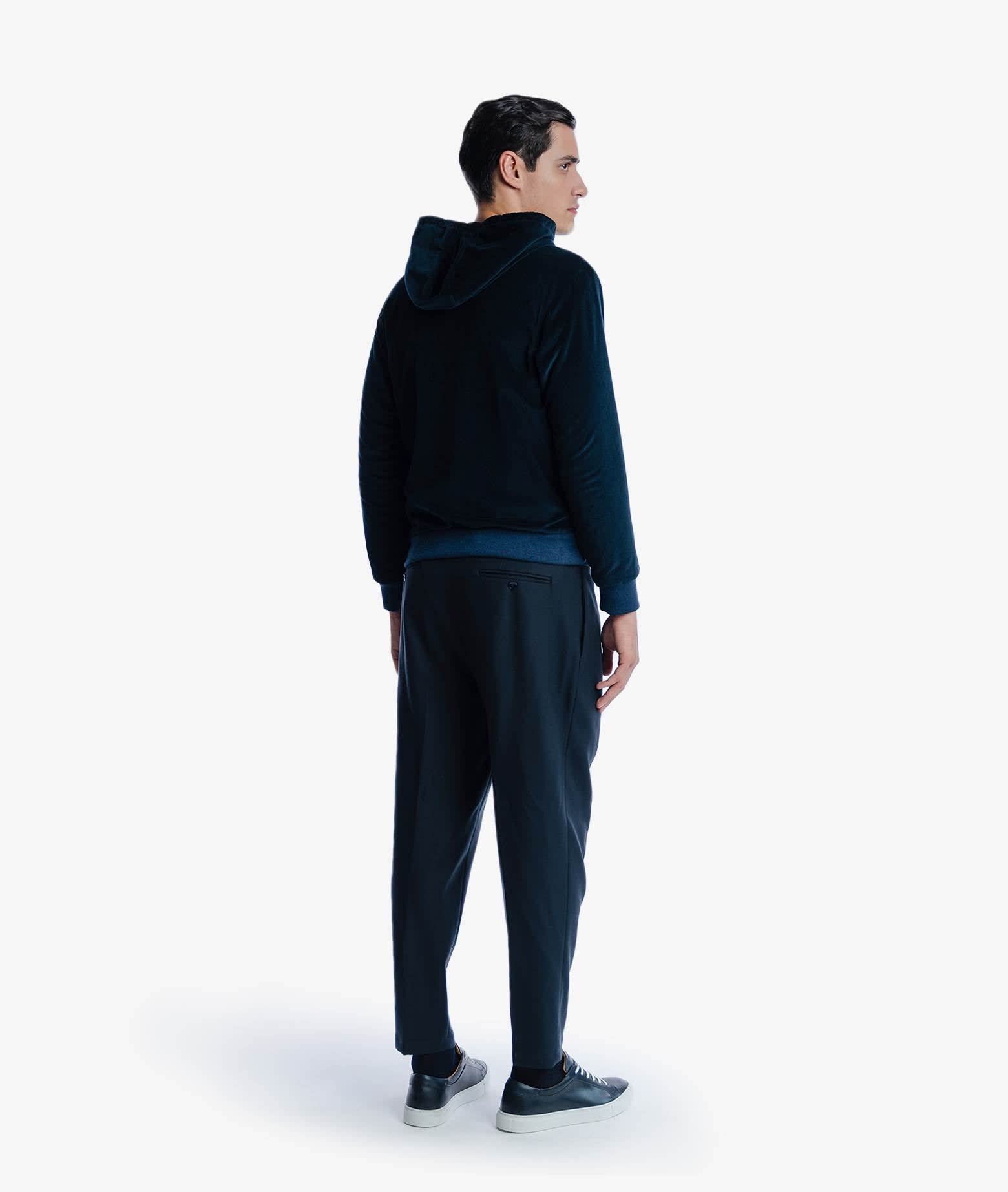 Shop Larusmiani Sea Island Tracksuit Hoodie Babe Fleece In Midnightblue